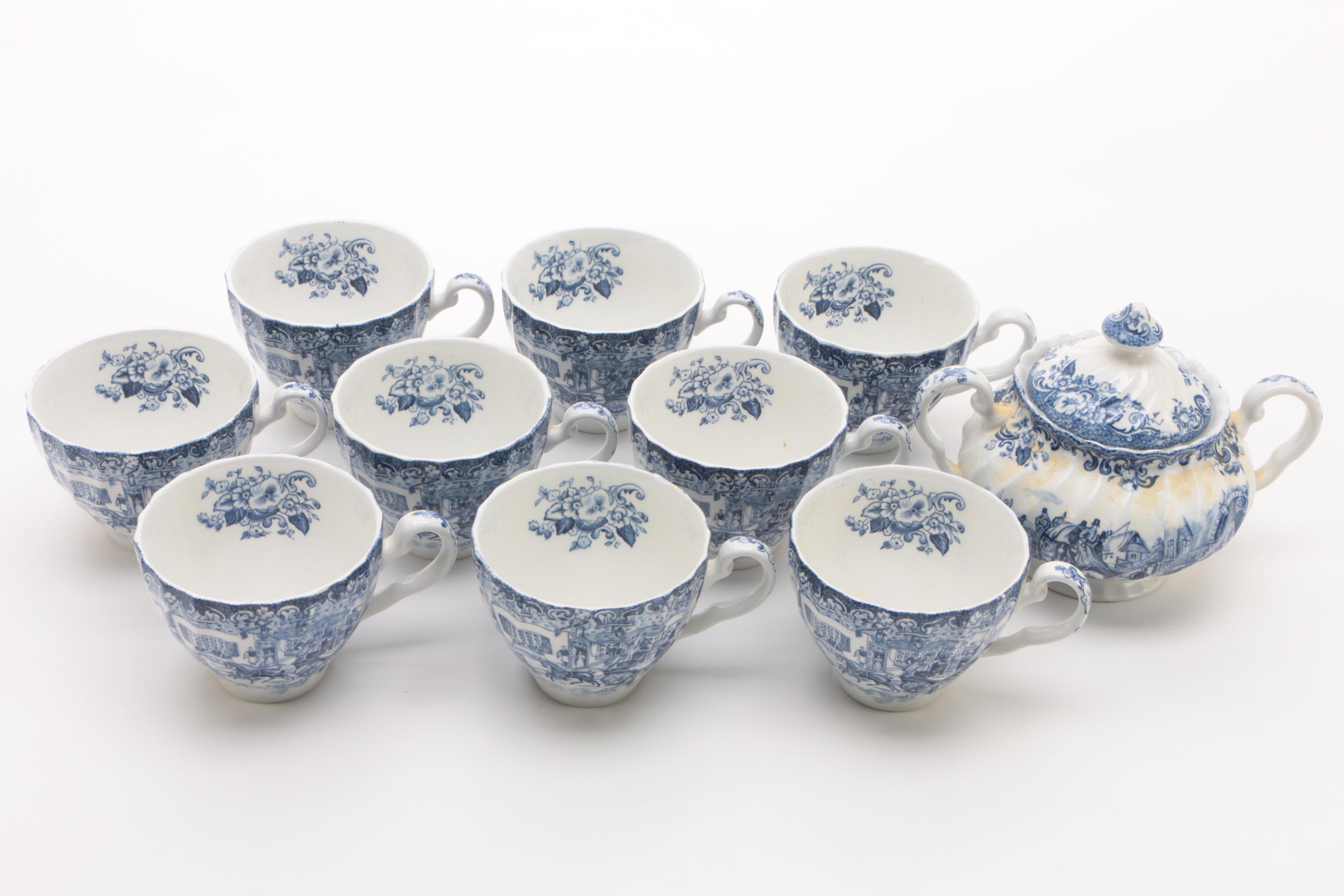 Johnson Brothers "Coaching Scenes Blue" Ironstone Dinnerware EBTH