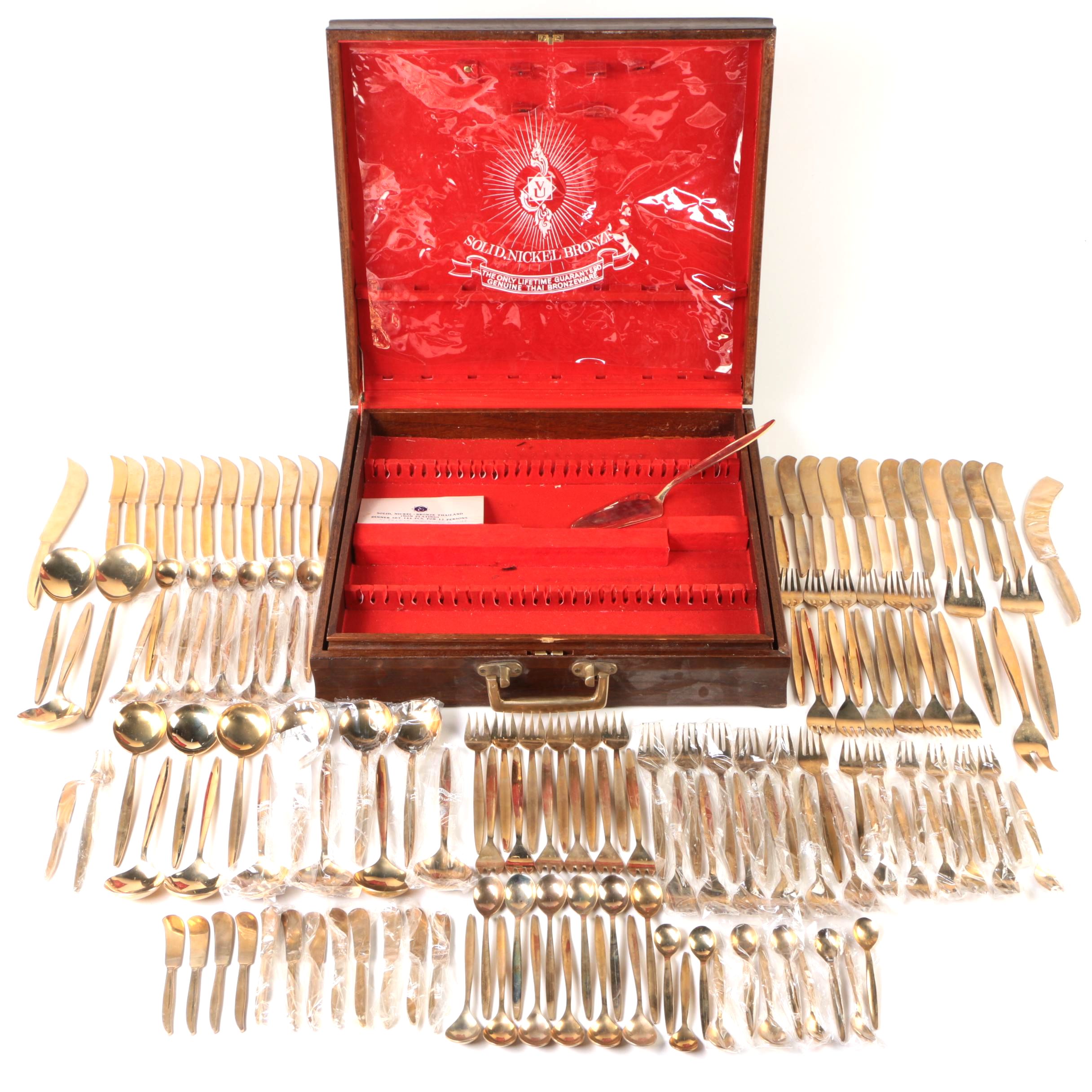 VU Thailand Nickel Bronze Flatware with Chest EBTH