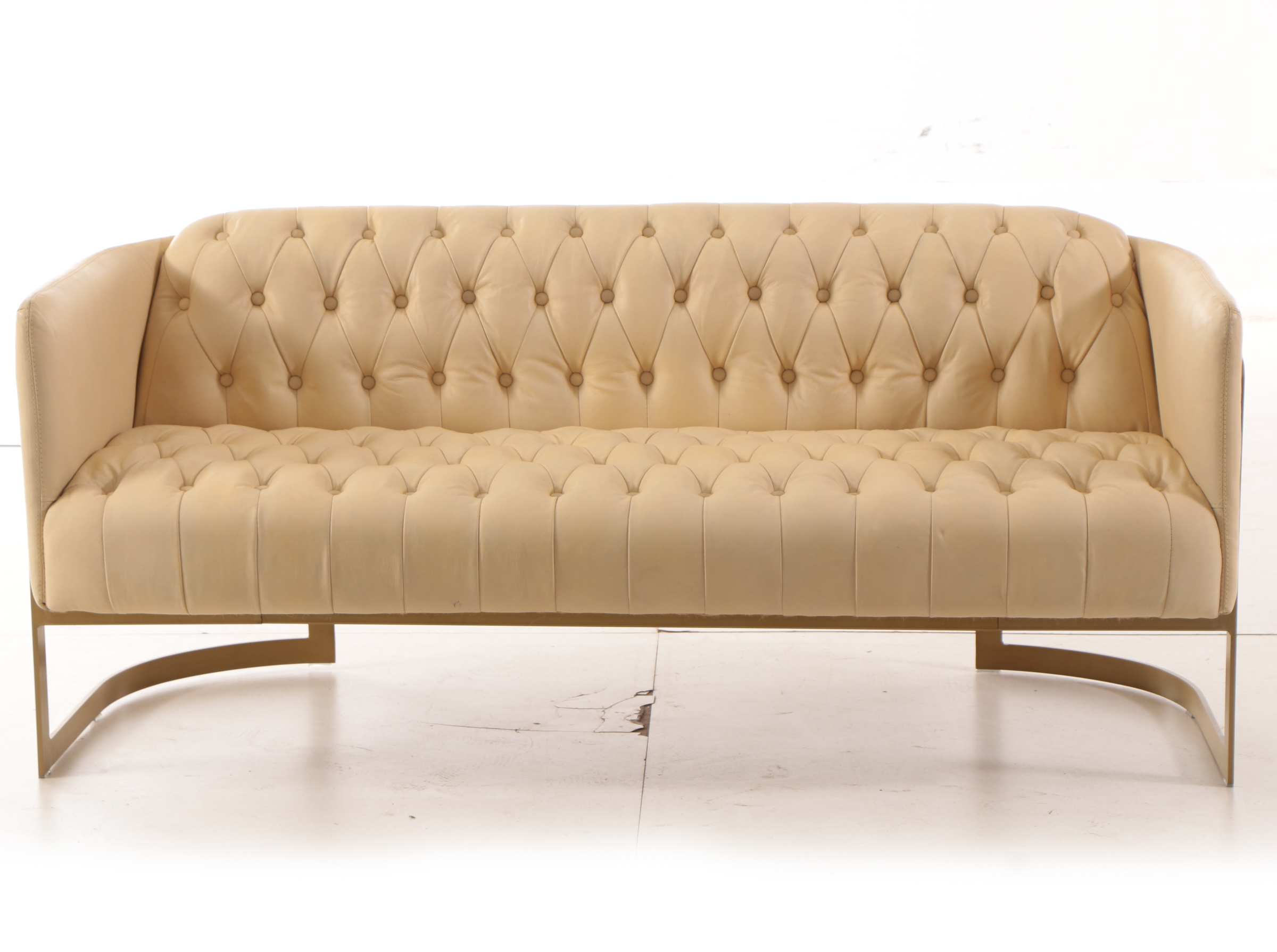 Tufted Faux Leather Sofa EBTH