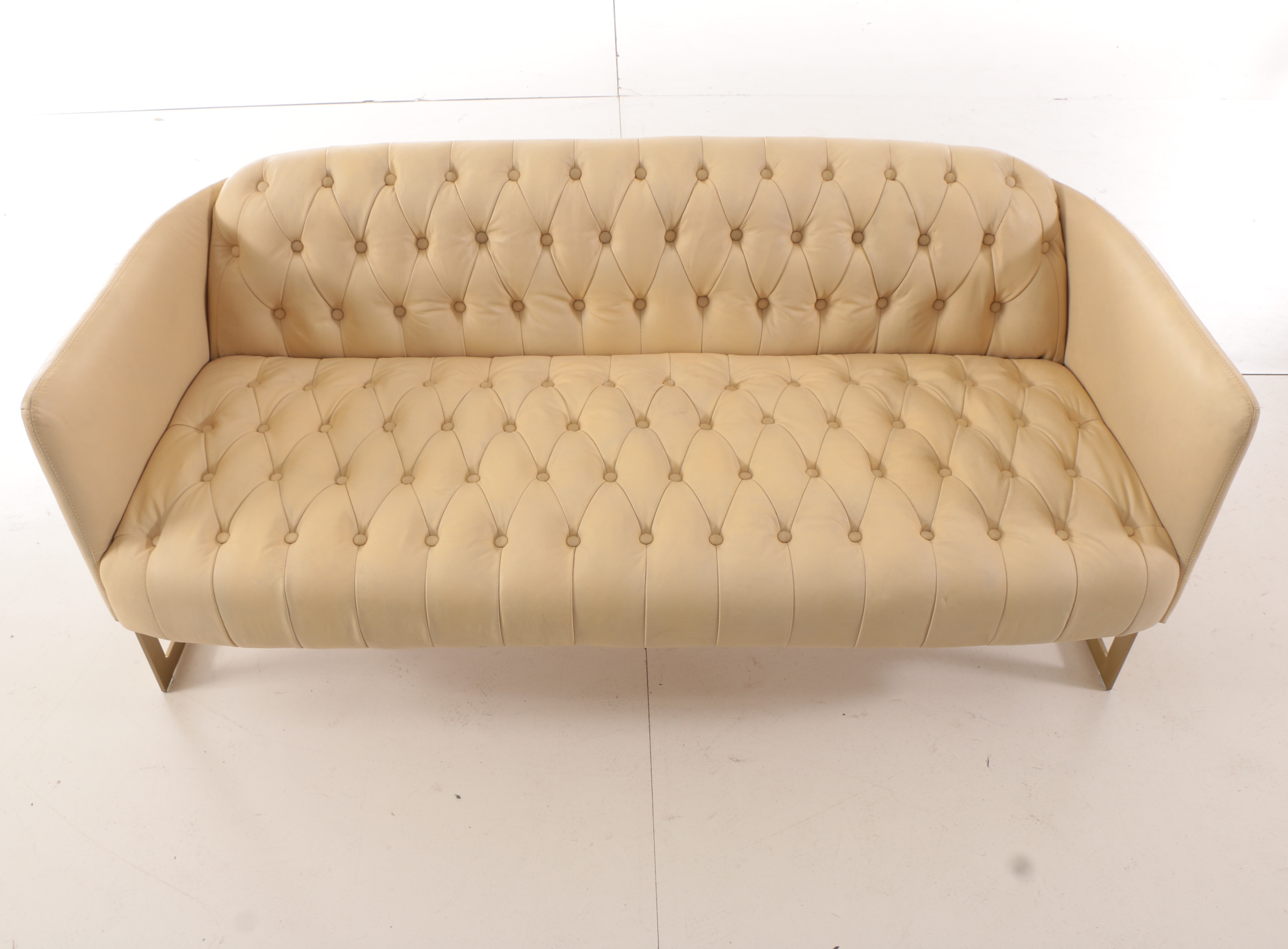 Tufted Faux Leather Sofa EBTH