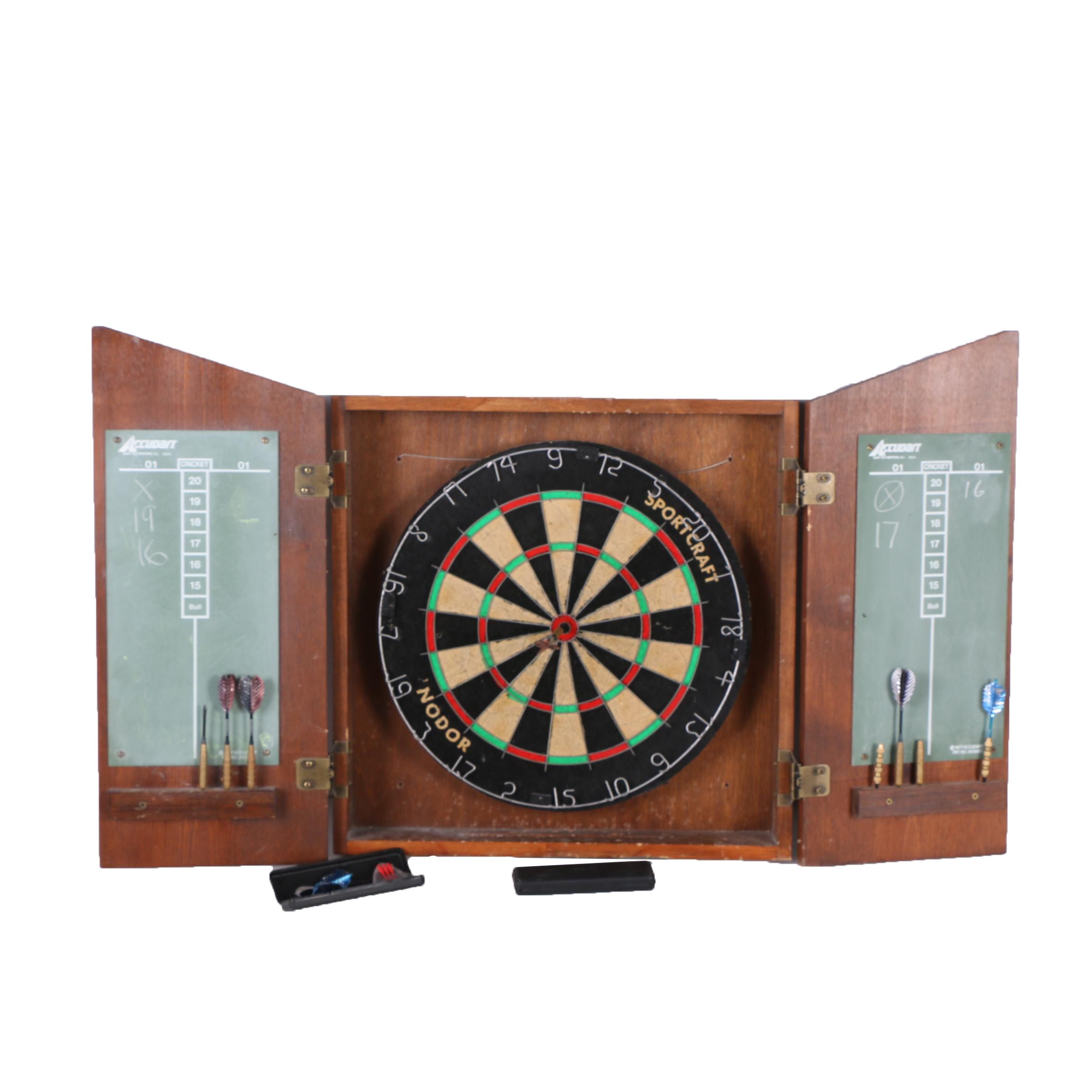 Vintage Accudart "Kings Arms" Dartboard with Sportcraft