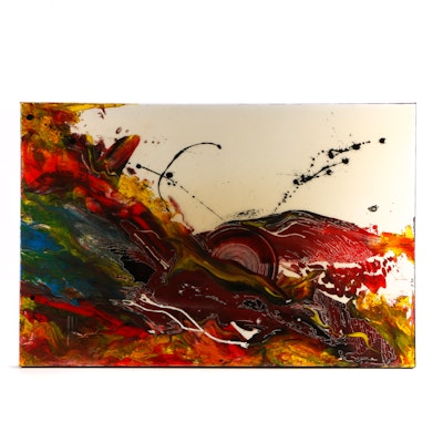Roy Erin Original Acrylic and Resin Painting on Canvas Roy Erin Original Acrylic and Resin Painting on Canvas
