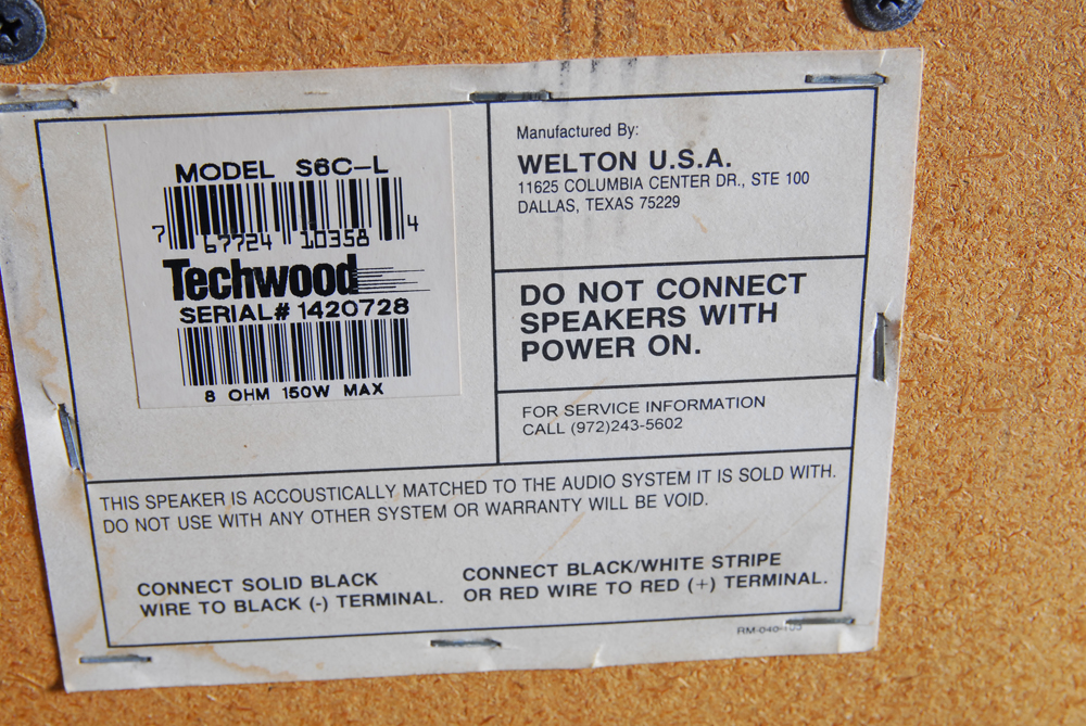 Techwood Pro Studio S6C Tower Speakers EBTH