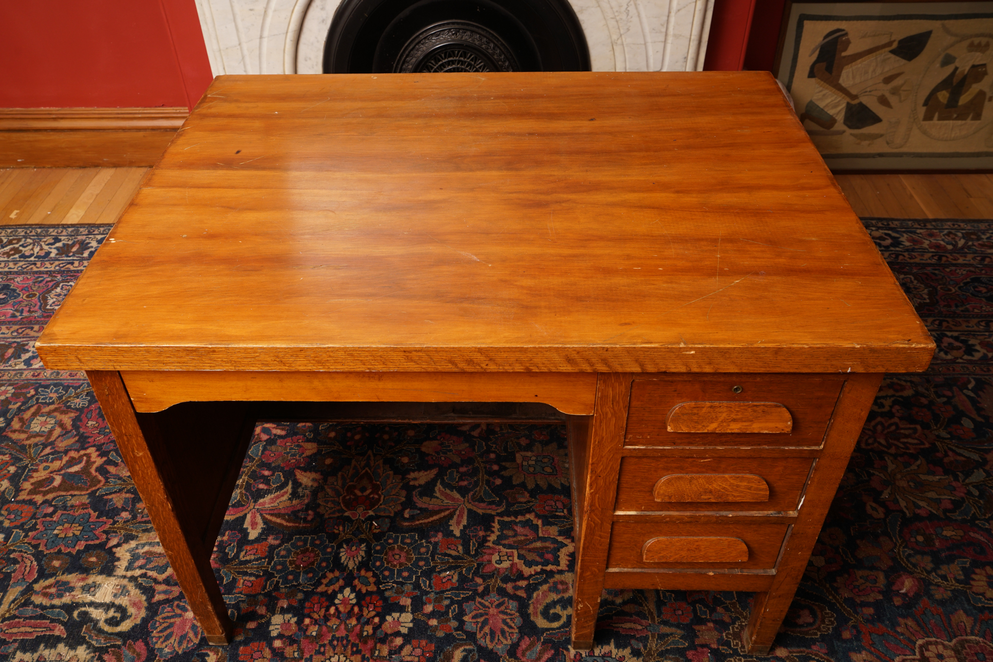 Vintage Tiger Oak Desk EBTH