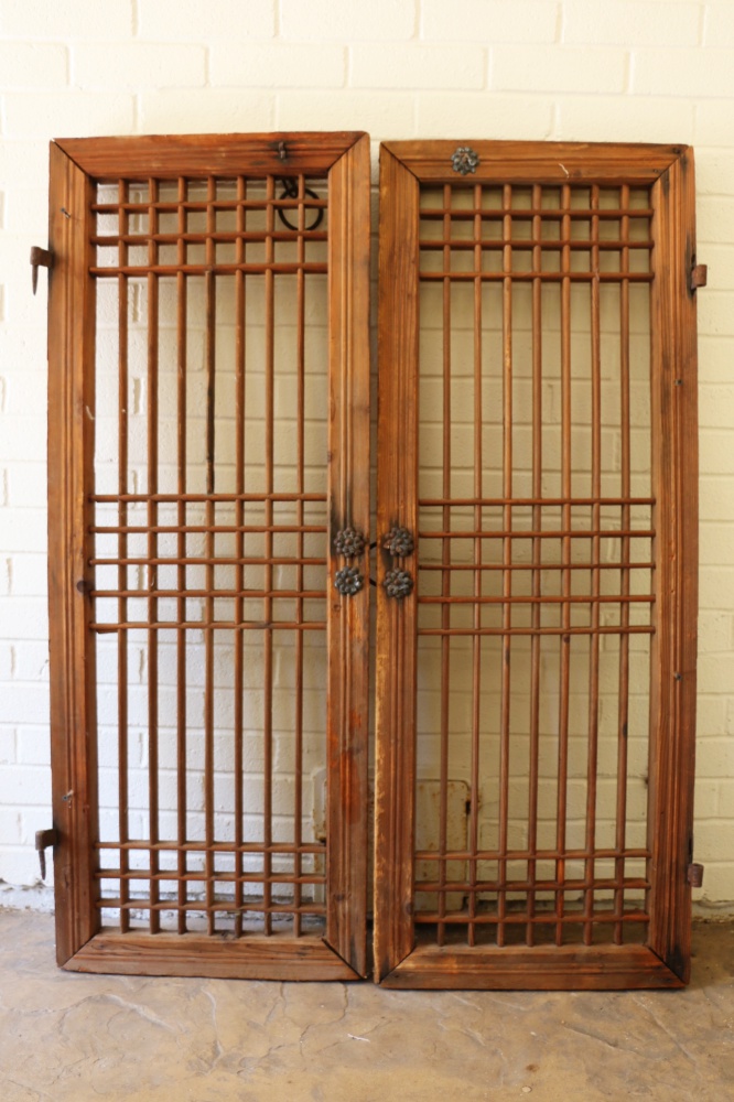 Antique Korean Yi Dynasty Pine Wood Window Shutters EBTH