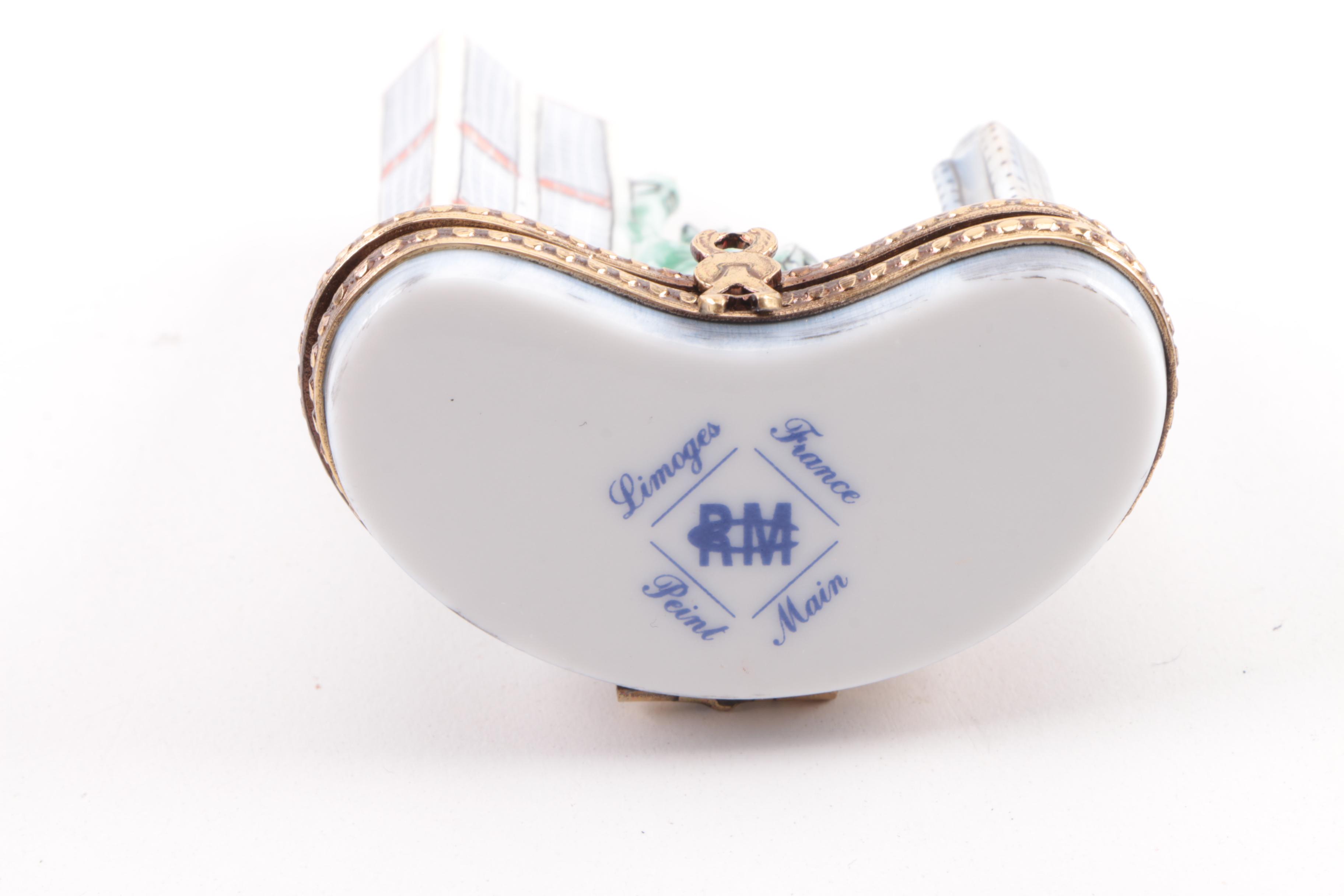 Limoges New York Themed Porcelain Trinket Box EBTH