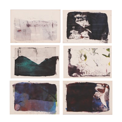 Six Paul Chidlaw Original Abstract Block Relief Prints Six Paul Chidlaw Original Abstract Block Relief Prints