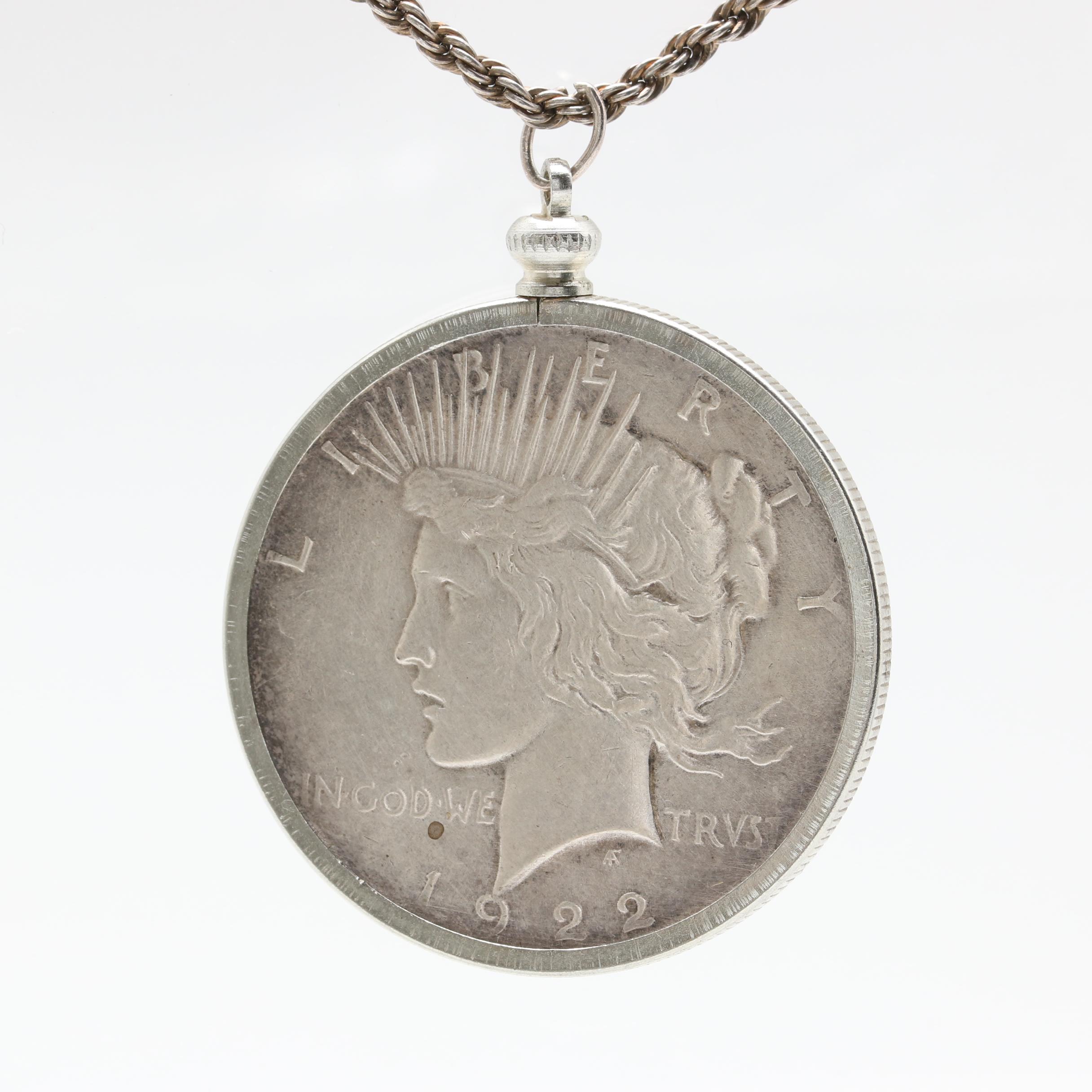 1922 silver dollar necklace