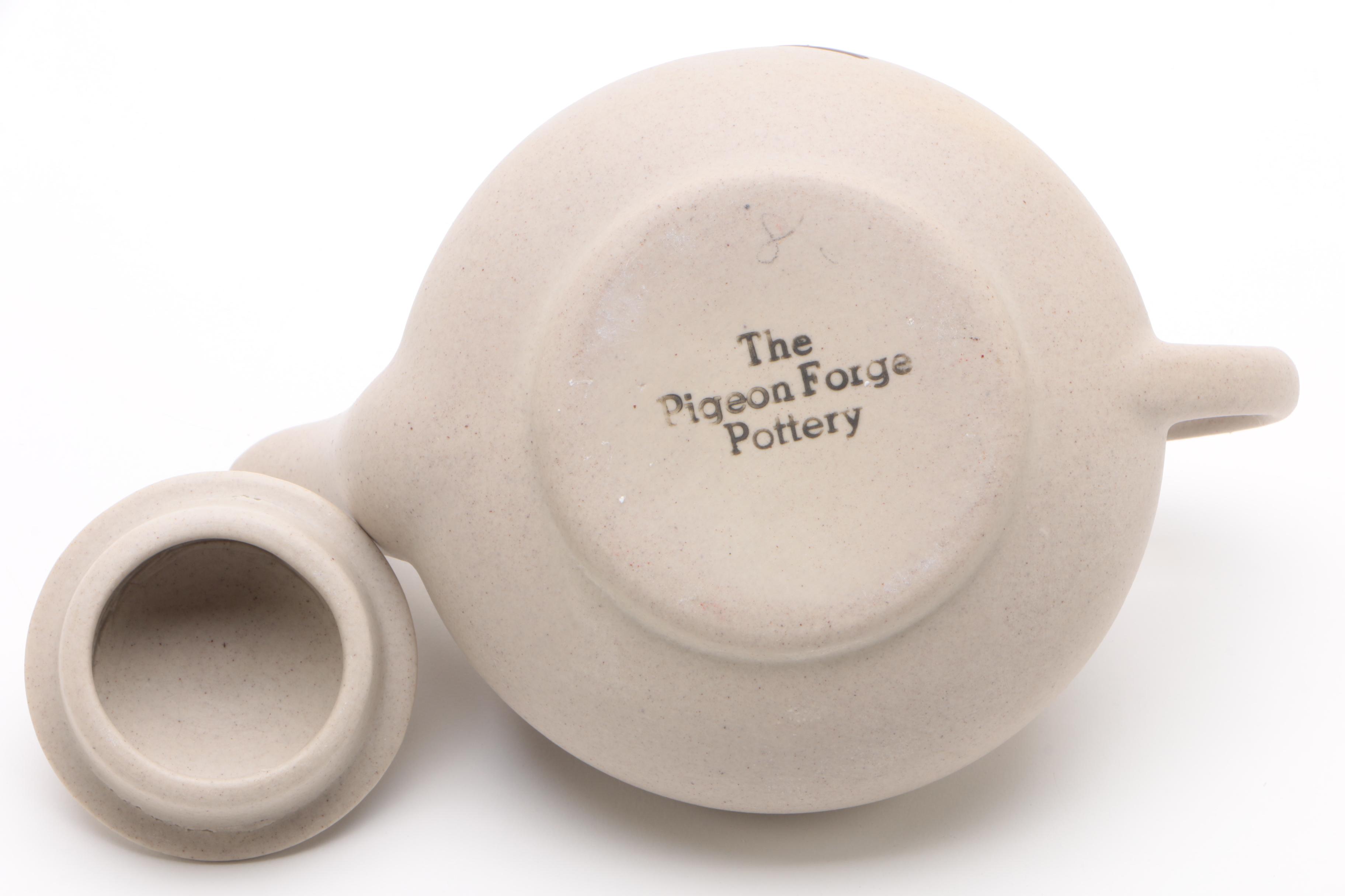 Pigeon Pottery Teapot, Creamer and Sugar Bowl EBTH