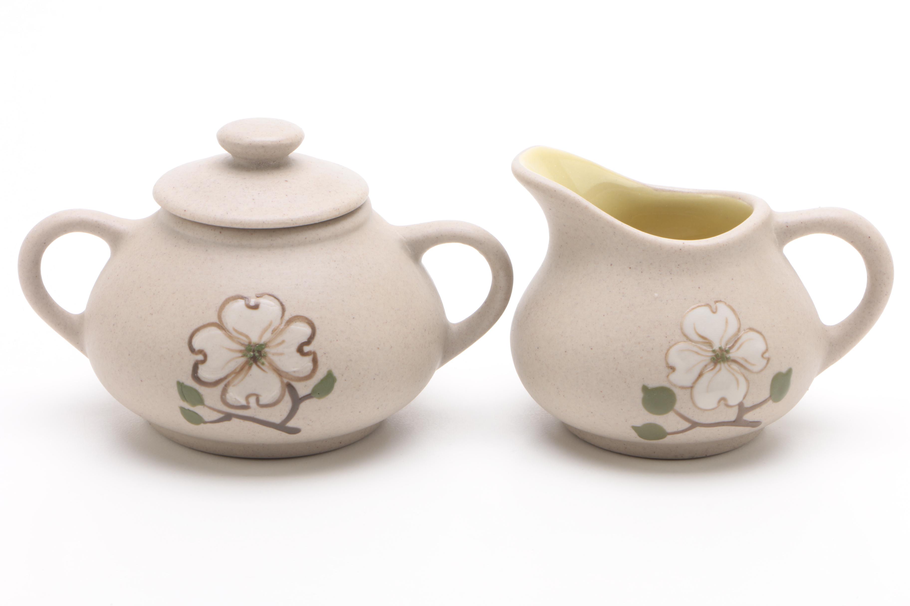 Pigeon Pottery Teapot, Creamer and Sugar Bowl EBTH