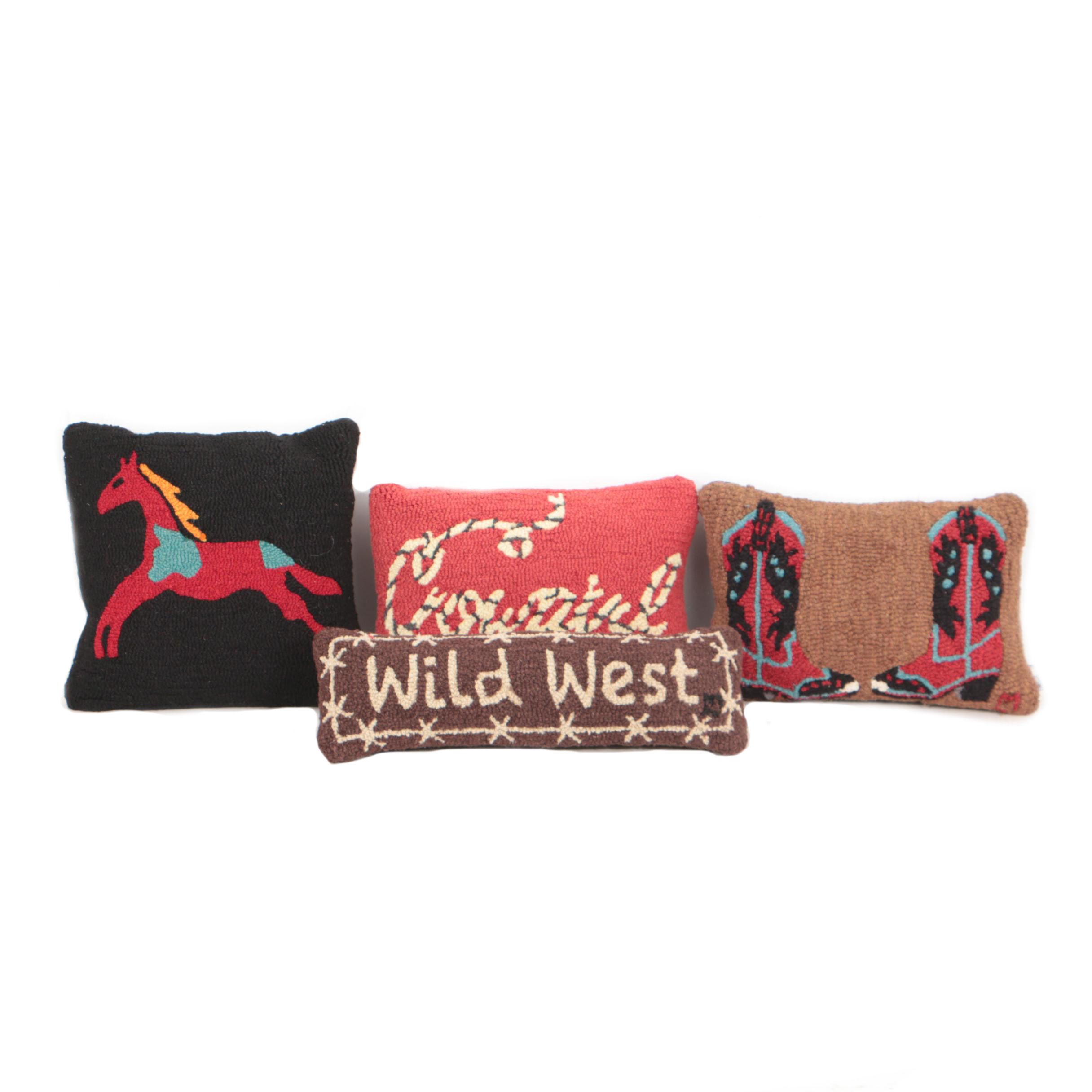 Pendleton And Chandler 4 Corners Hand Hooked Wool Throw Pillows Ebth