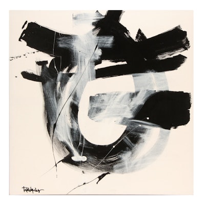 Robbie Kemper Acrylic Abstract Painting "Black Curve Blend" Robbie Kemper Acrylic Abstract Painting "Black Curve Blend"