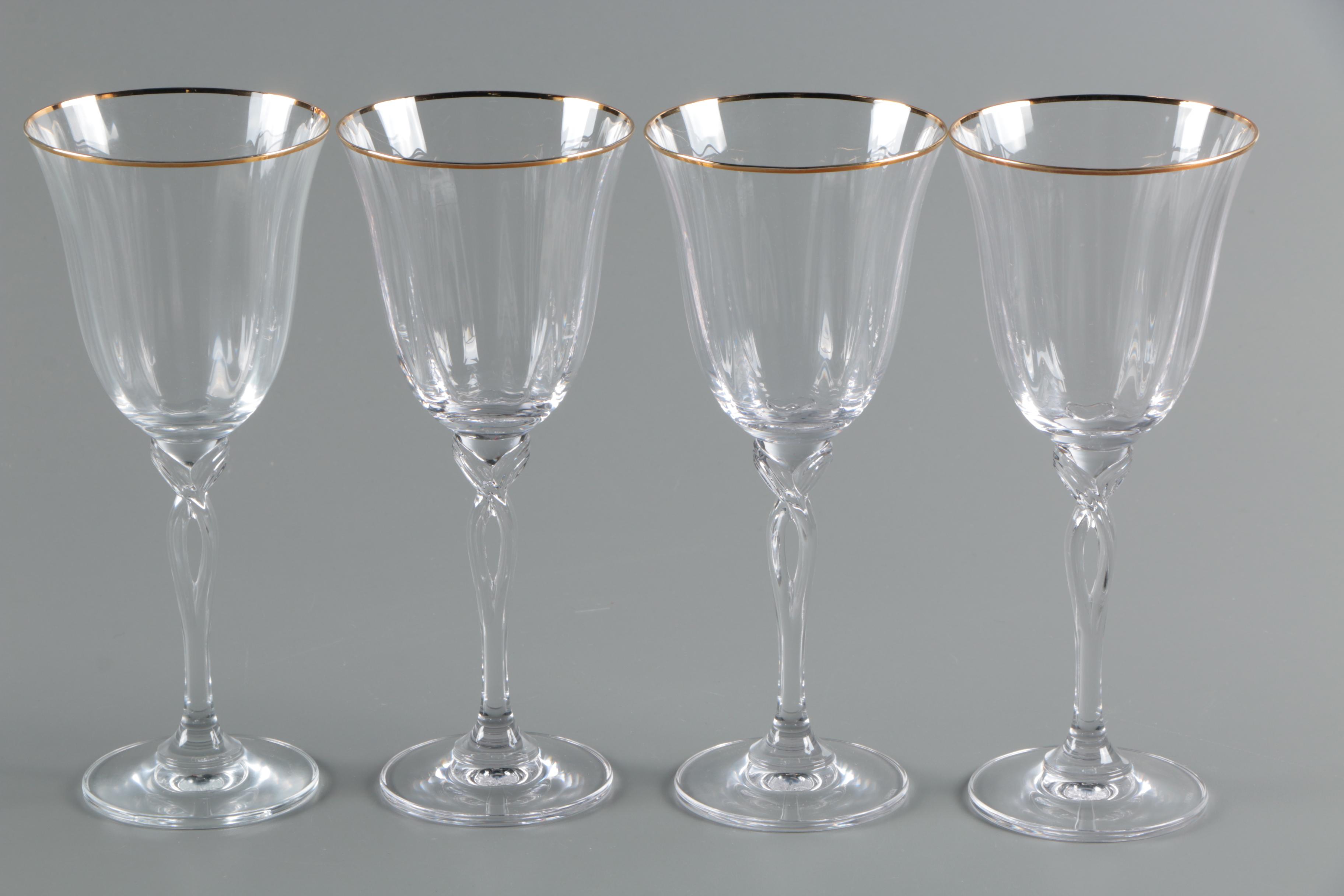 Oneida "Chateau Gold" Crystal Wine Glasses EBTH