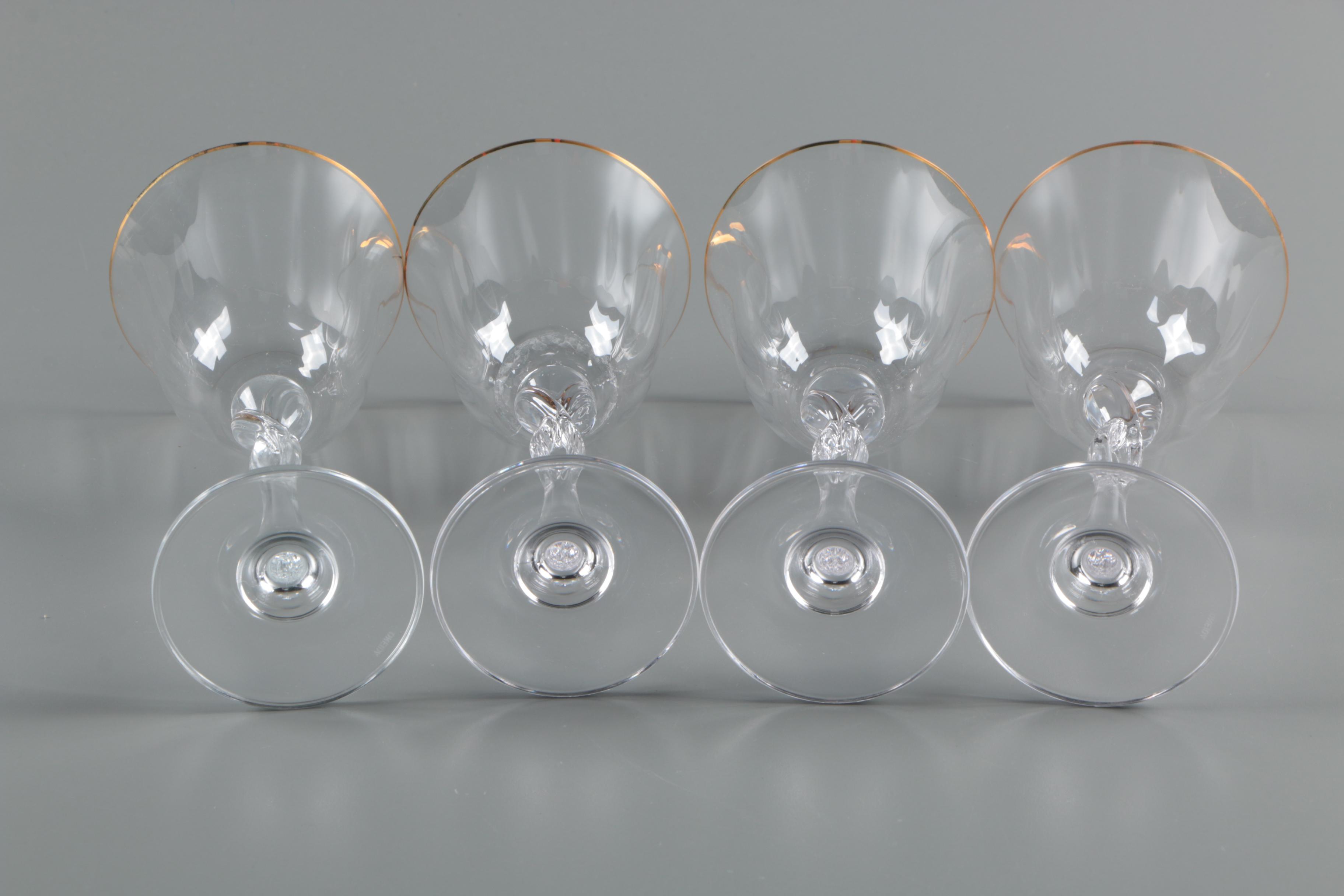 Oneida "Chateau Gold" Crystal Wine Glasses EBTH