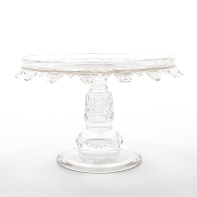 Antique Ripley & Co. Pattern Glass "Wyandotte" or "Button Band" Cake Stand Antique Ripley & Co. Pattern Glass "Wyandotte" or "Button Band" Cake Stand