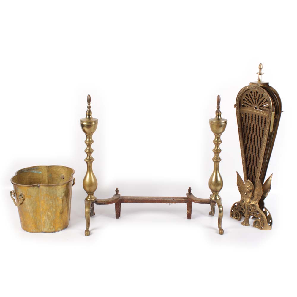 Vintage Brass Fireplace Accessories EBTH