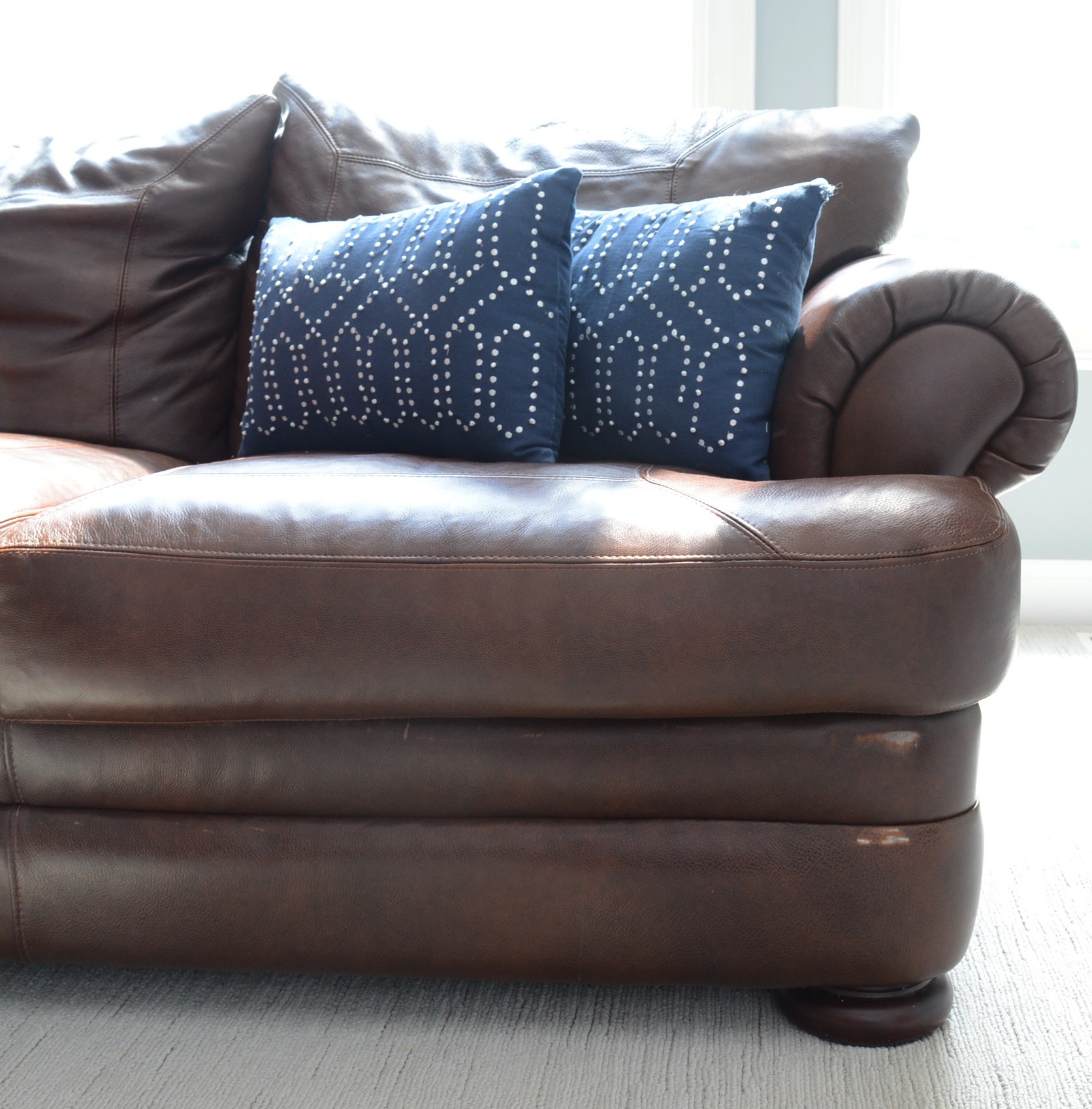 Leather Sofa and Club Chair with Ottoman | EBTH