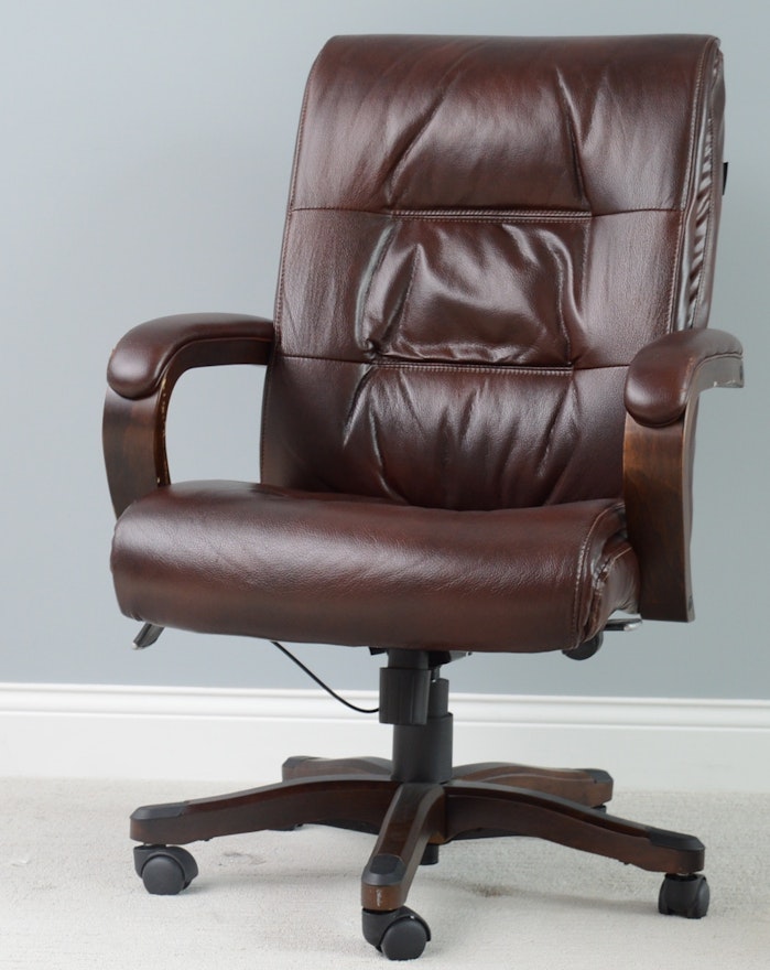 Broyhill Leather Adjustable Executive Chair | EBTH