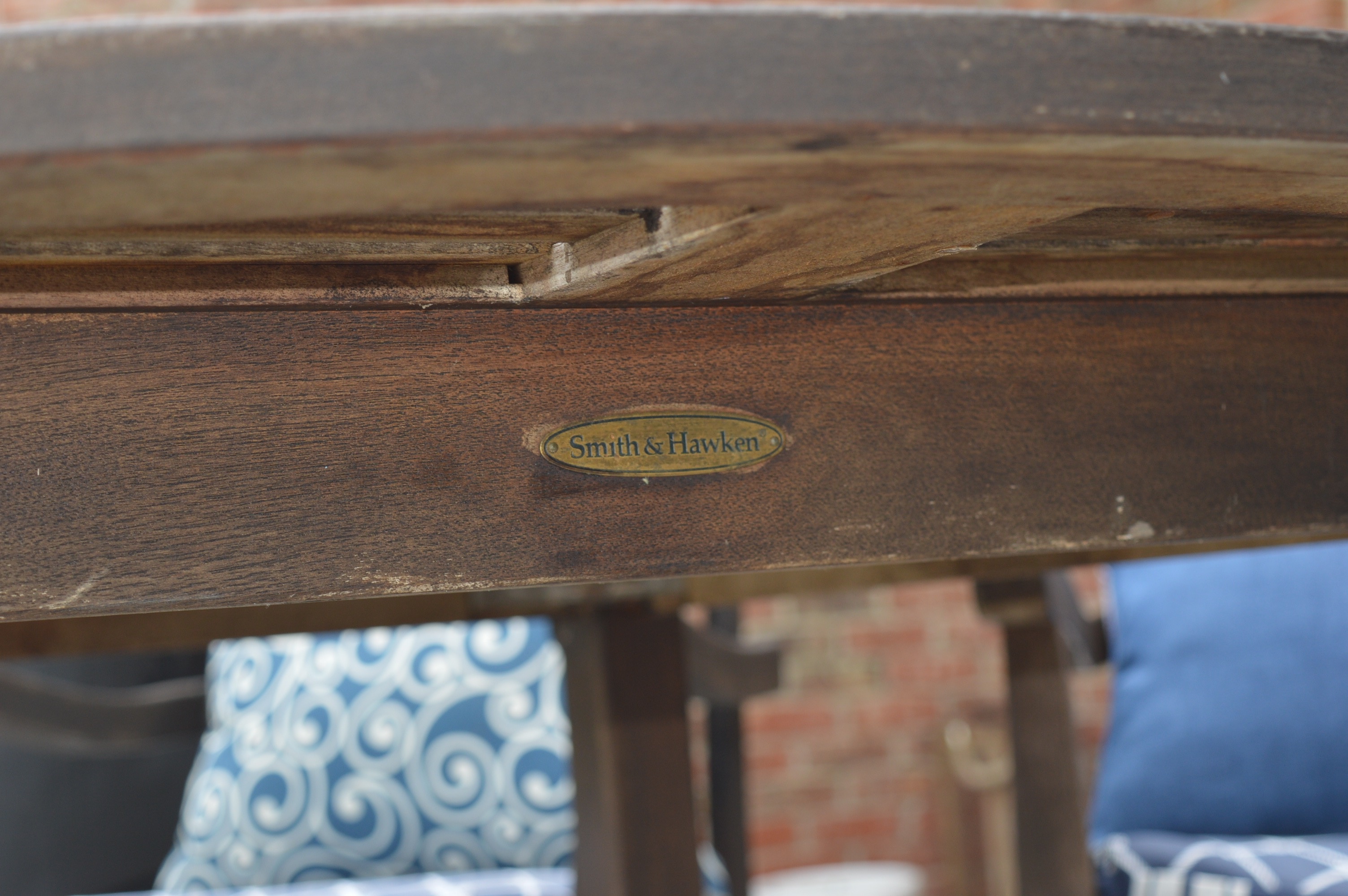 Smith & Hawken Teak Wood Patio Dining Set with Cushions EBTH