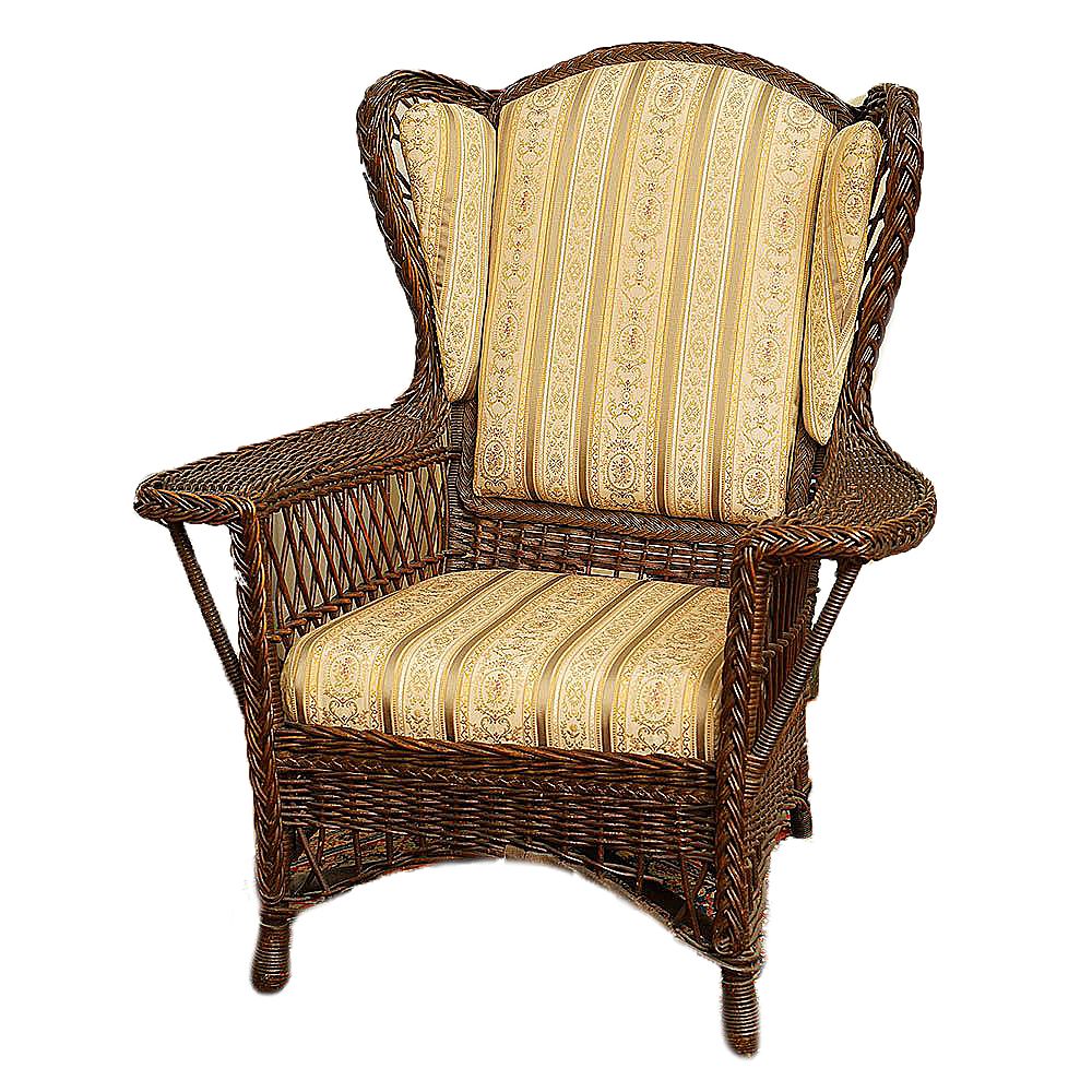 Vintage Wingback Wicker Chair EBTH