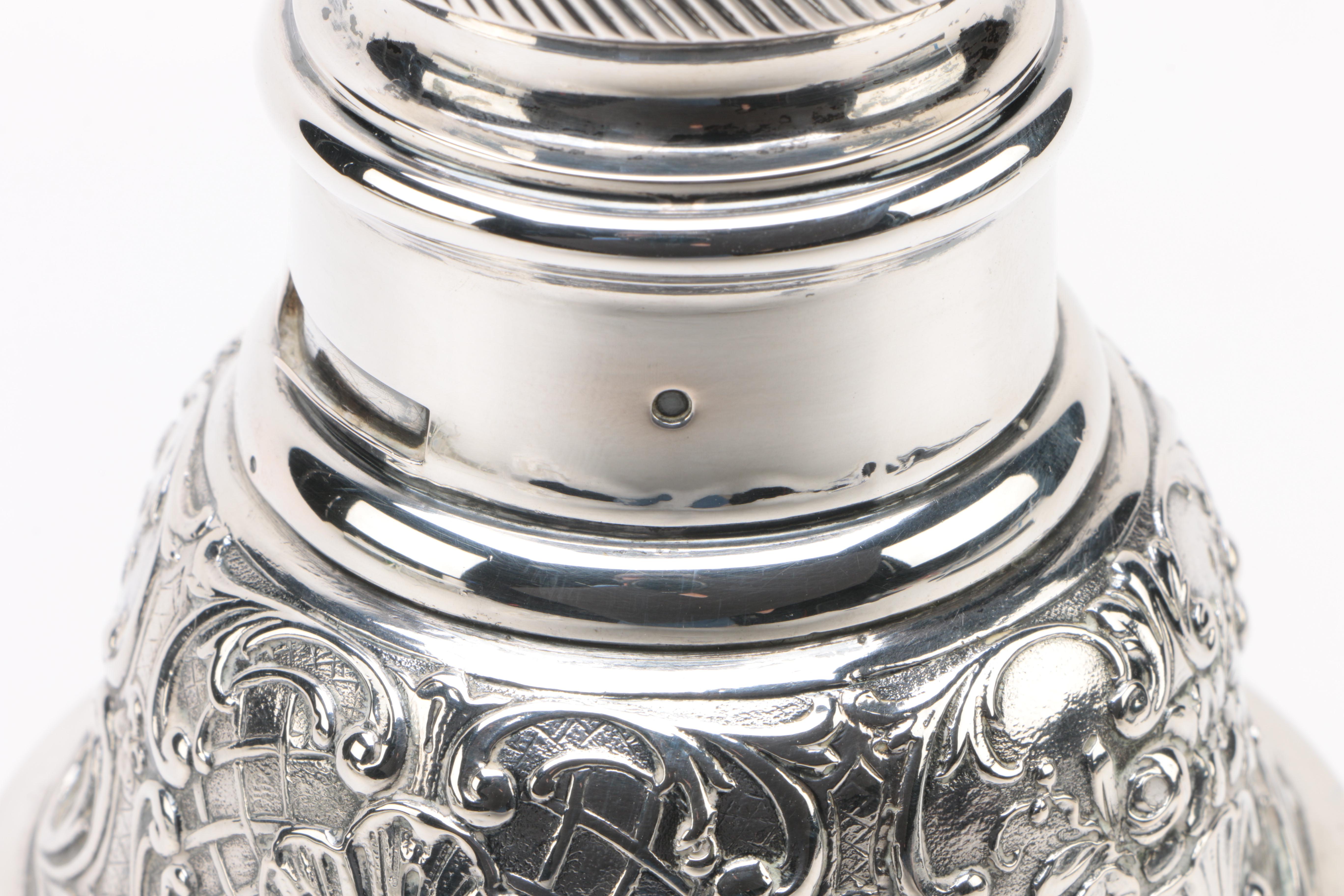 French Sterling Silver Baroque Style Repoussé Cocktail