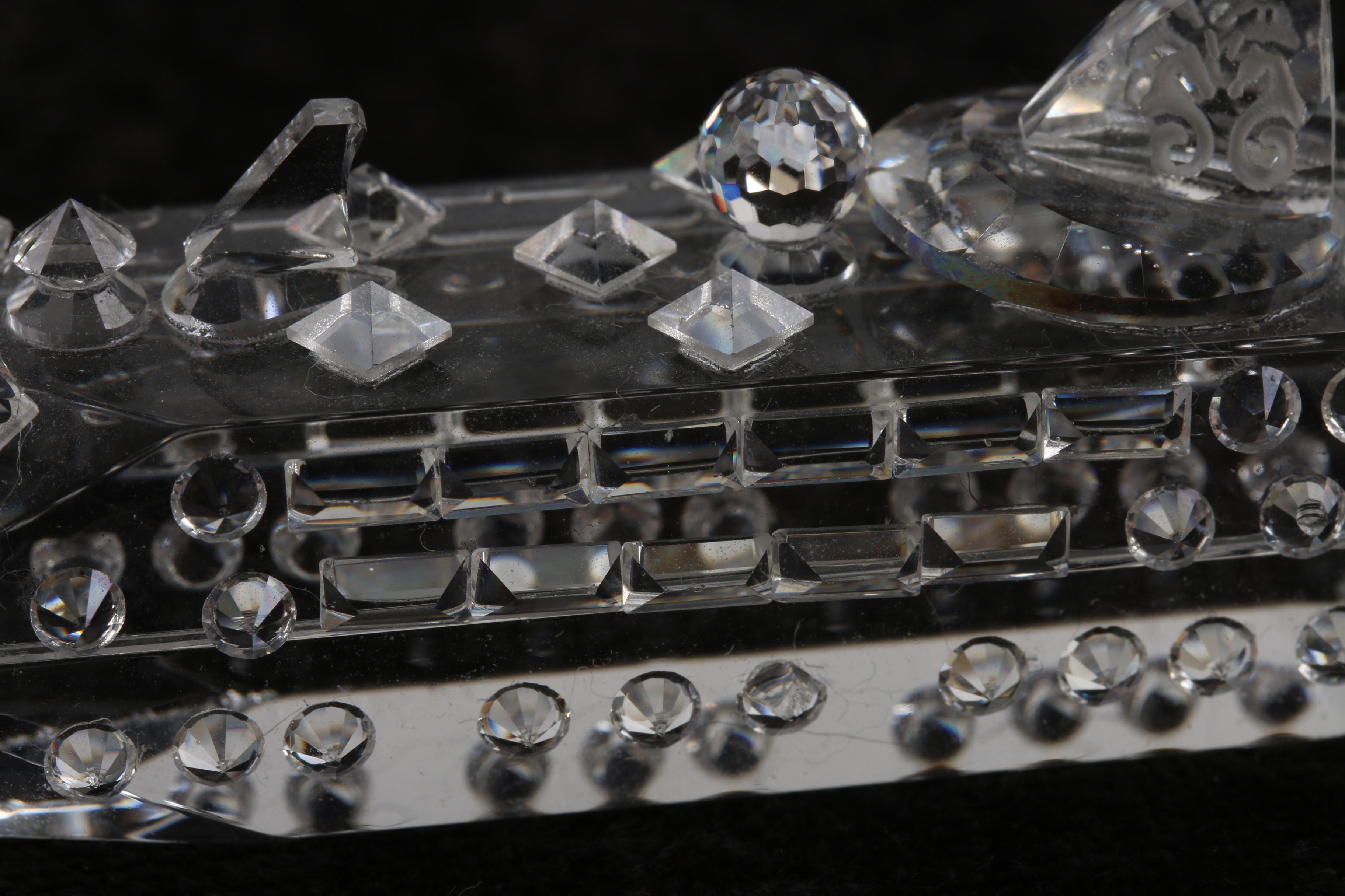 Swarovski Style Crystal Cruise Ship Figurine EBTH