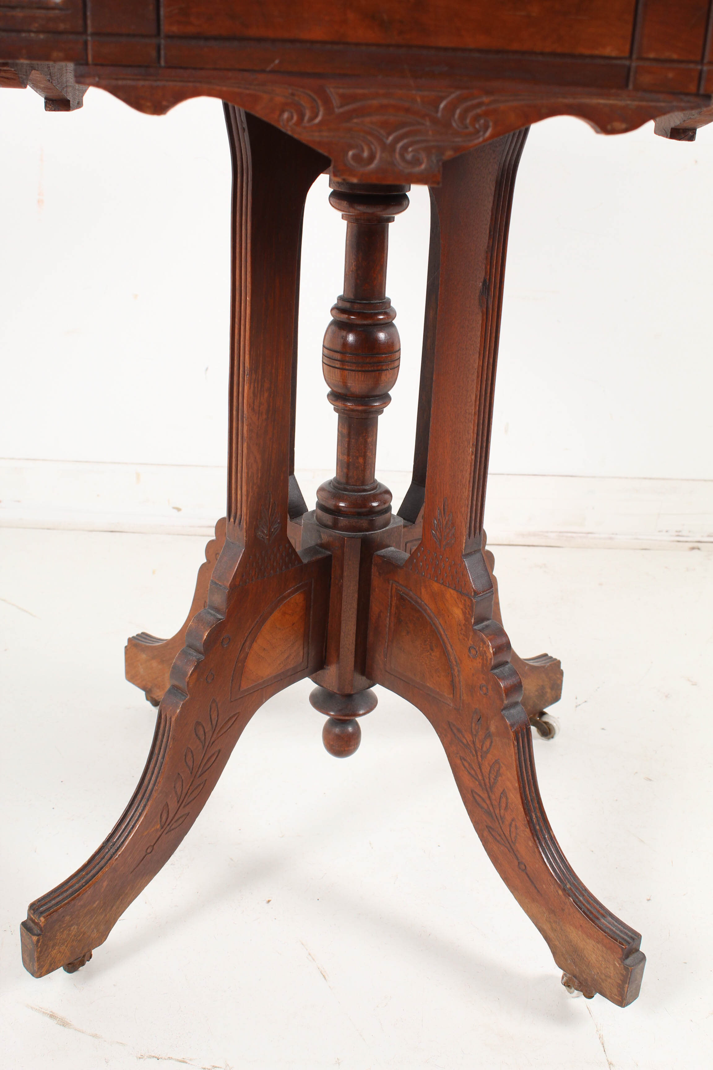 Antique Eastlake Walnut Accent Table with Marble Top EBTH