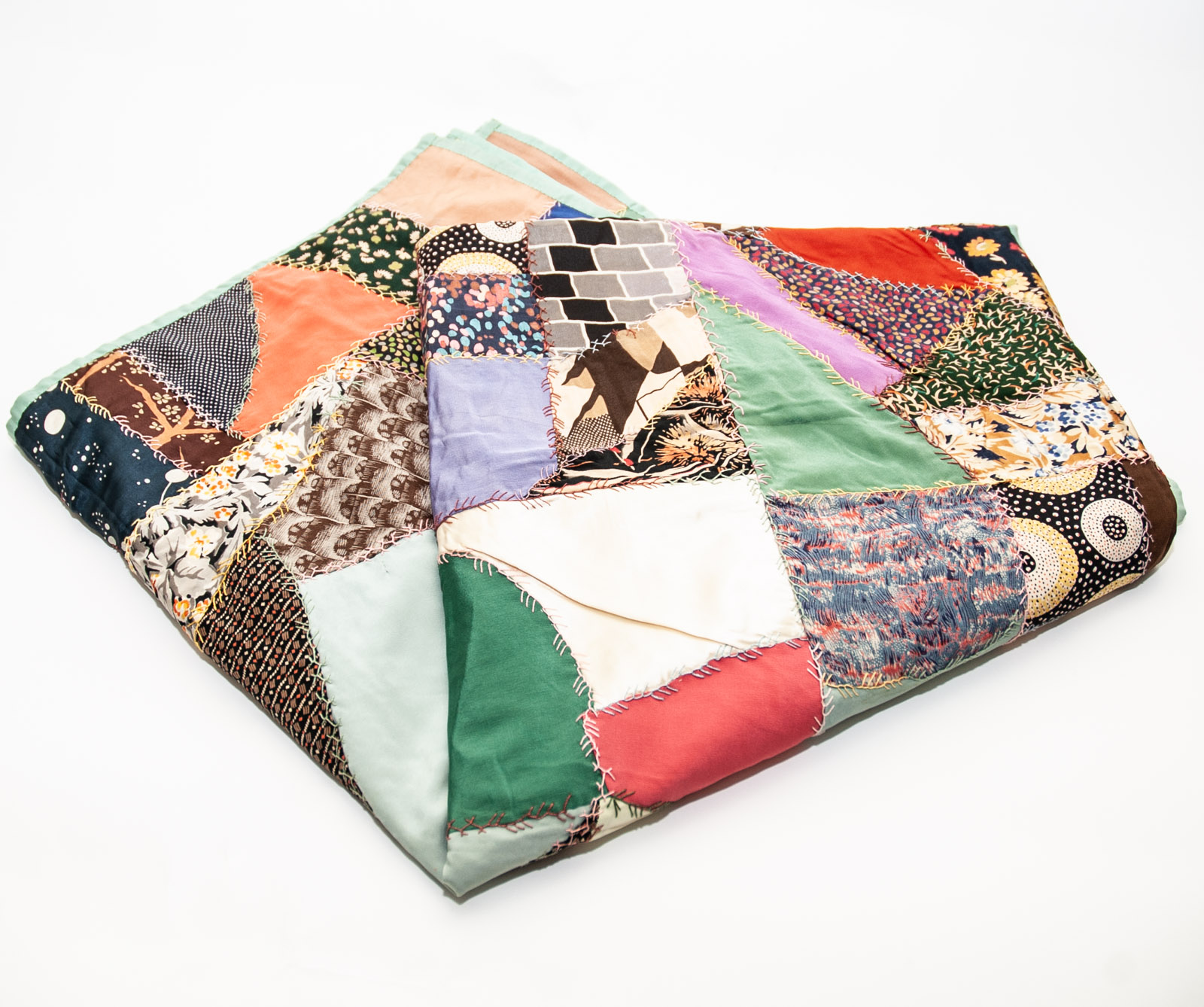 Vintage HandSewn Crazy Quilt EBTH