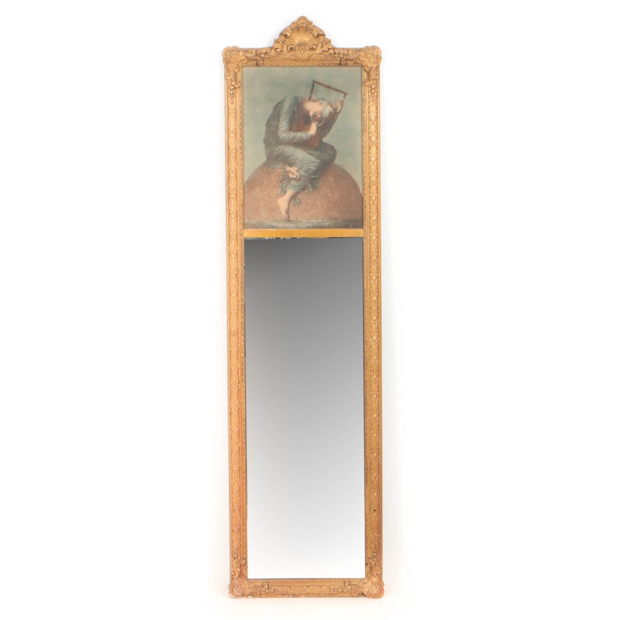 Victorian Gilt Composition Trumeau Mirror, Late 19th Century