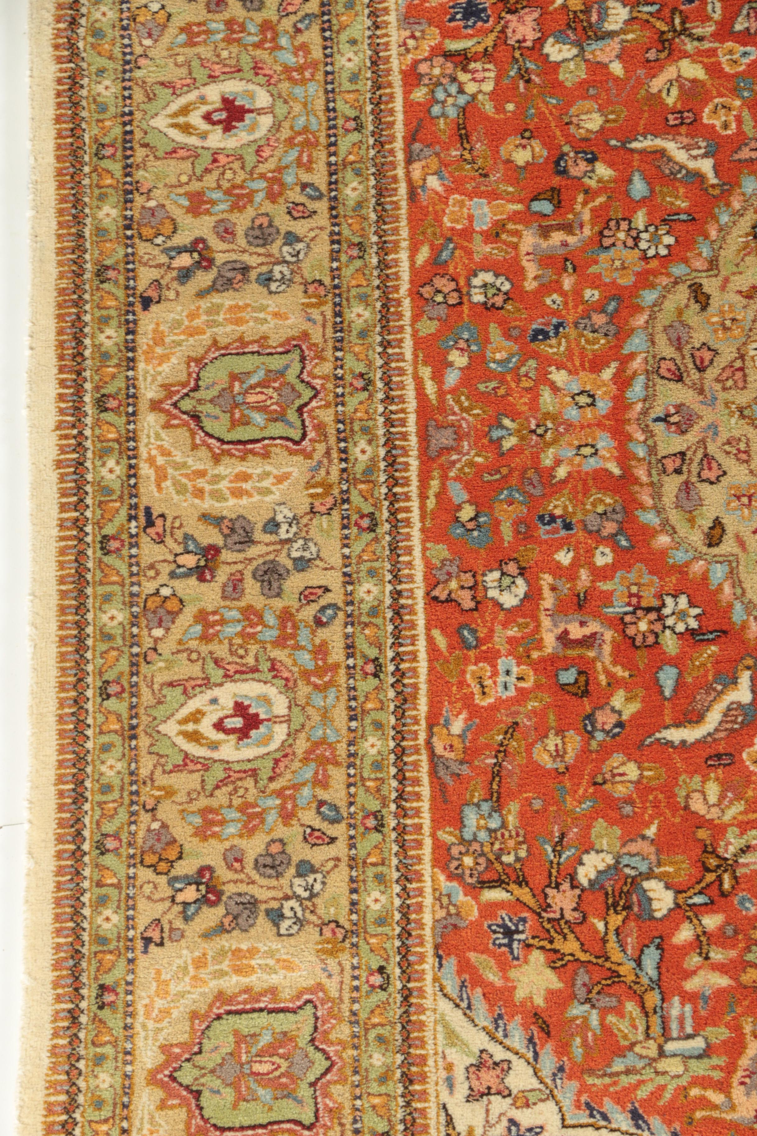 HandKnotted Persian Tabriz "Hunting" Wool Area Rug EBTH