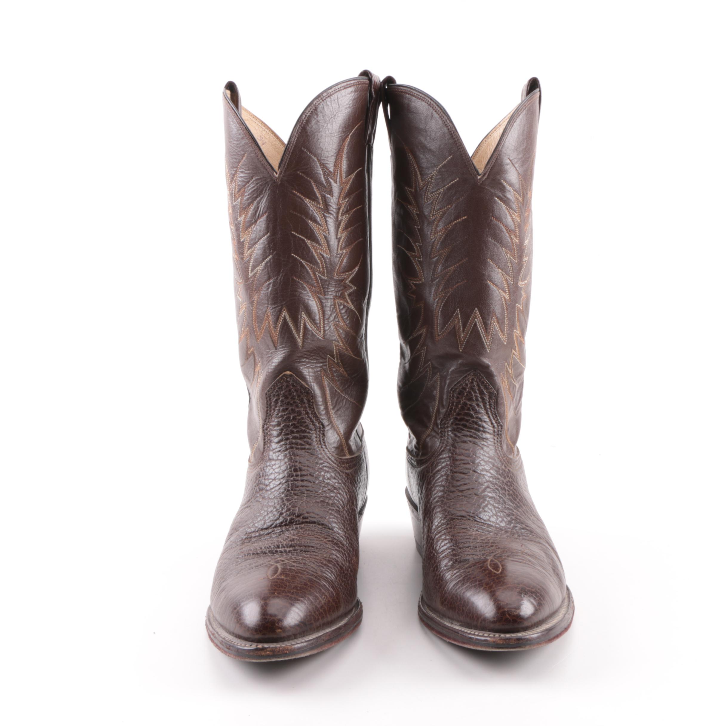Men's Vintage Nocona Brown Leather Cowboy Boots | EBTH