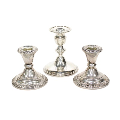 Pair of Weighted Sterling Silver Candlesticks by Frank M. Whiting Pair of Weighted Sterling Silver Candlesticks by Frank M. Whiting