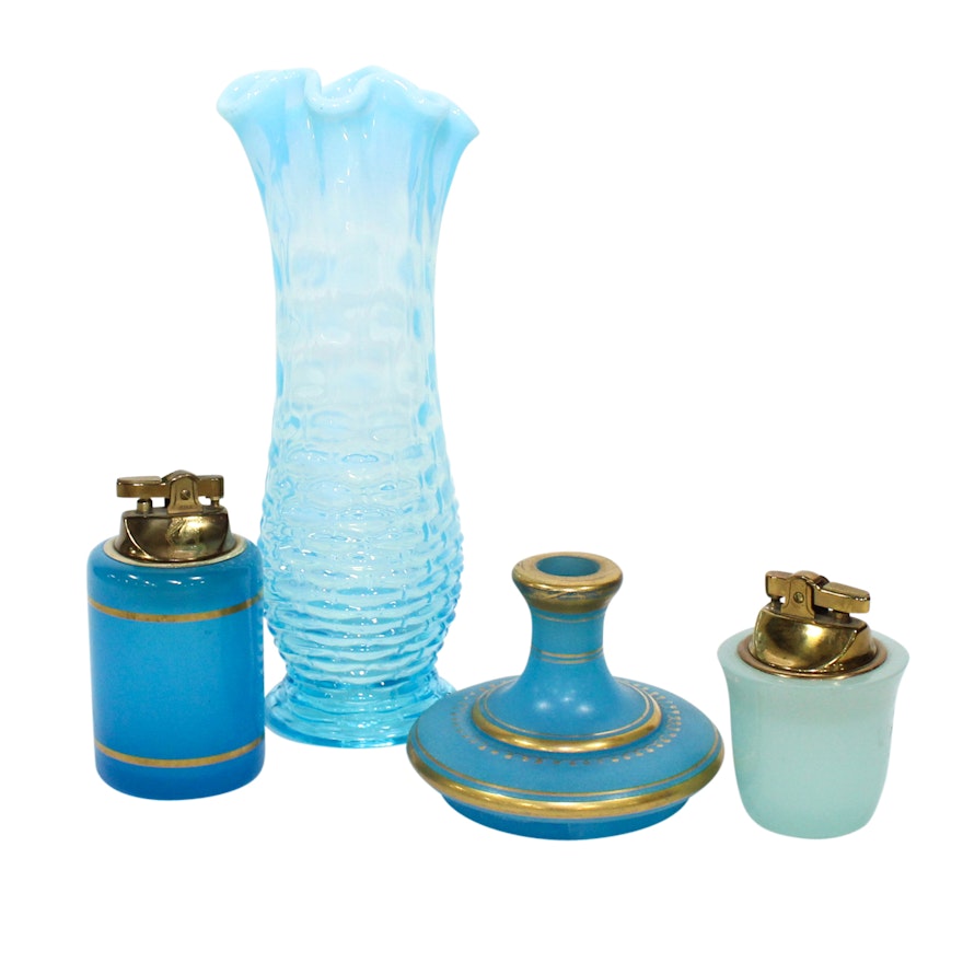Collection of Italian Blue Glass, 20th Century