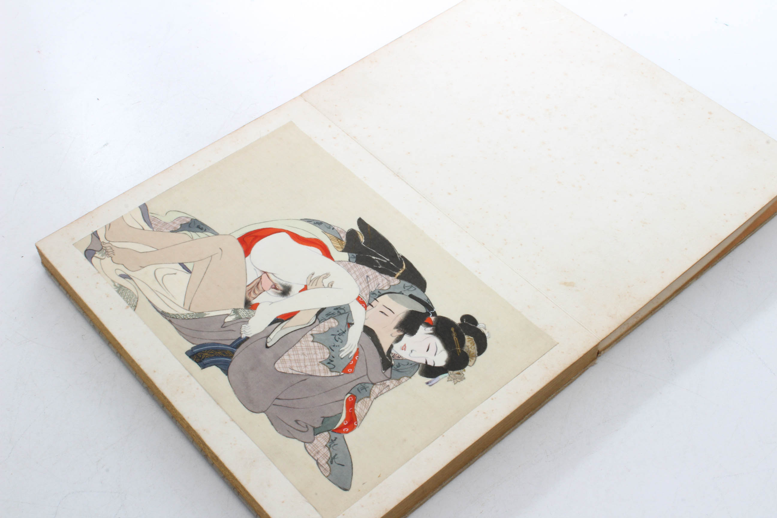 Vintage Silk Bound Japanese Shunga Pillow Book EBTH