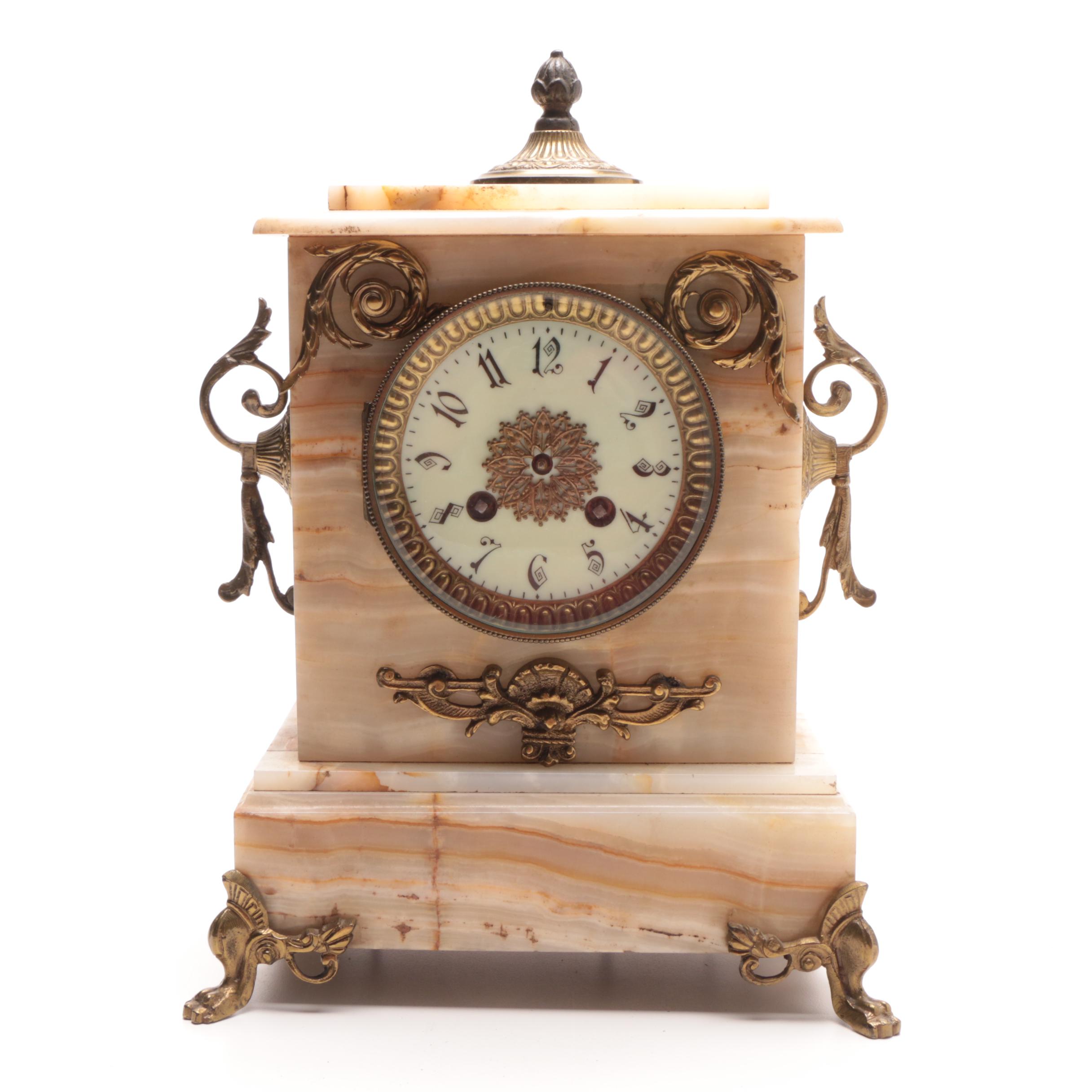 Vintage Onyx Mantel Clock EBTH