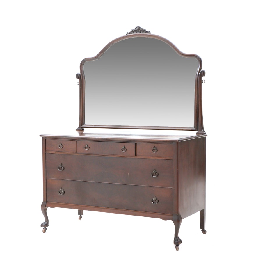 Antique Walnut Dresser With Mirror Ebth