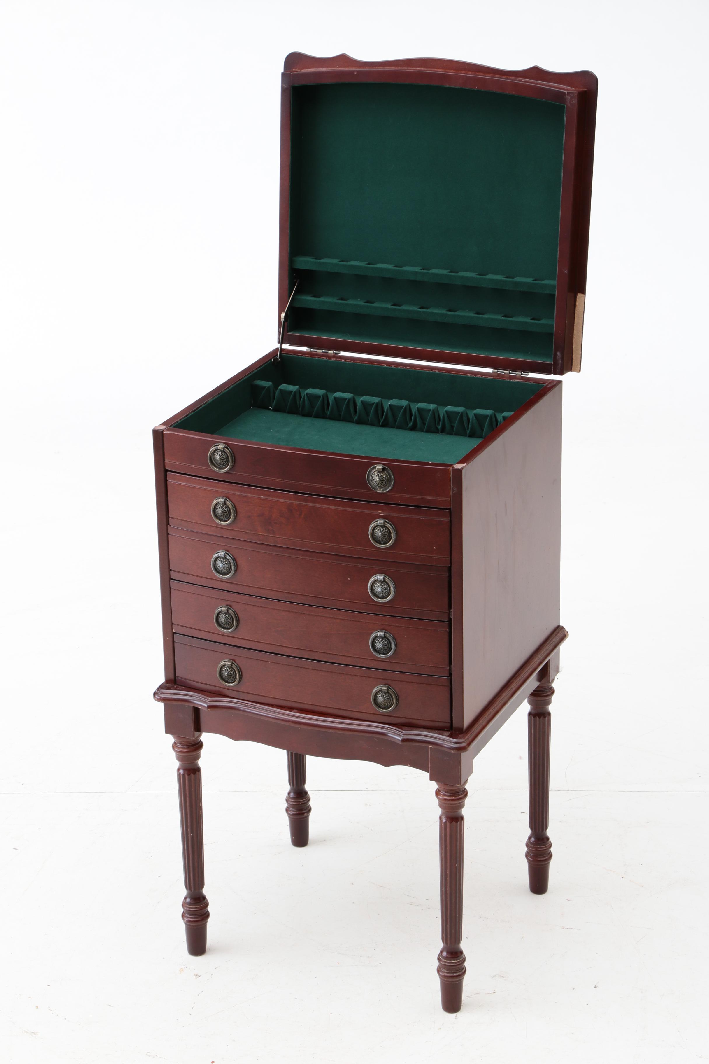 Contemporary Silverware Chest on Stand EBTH