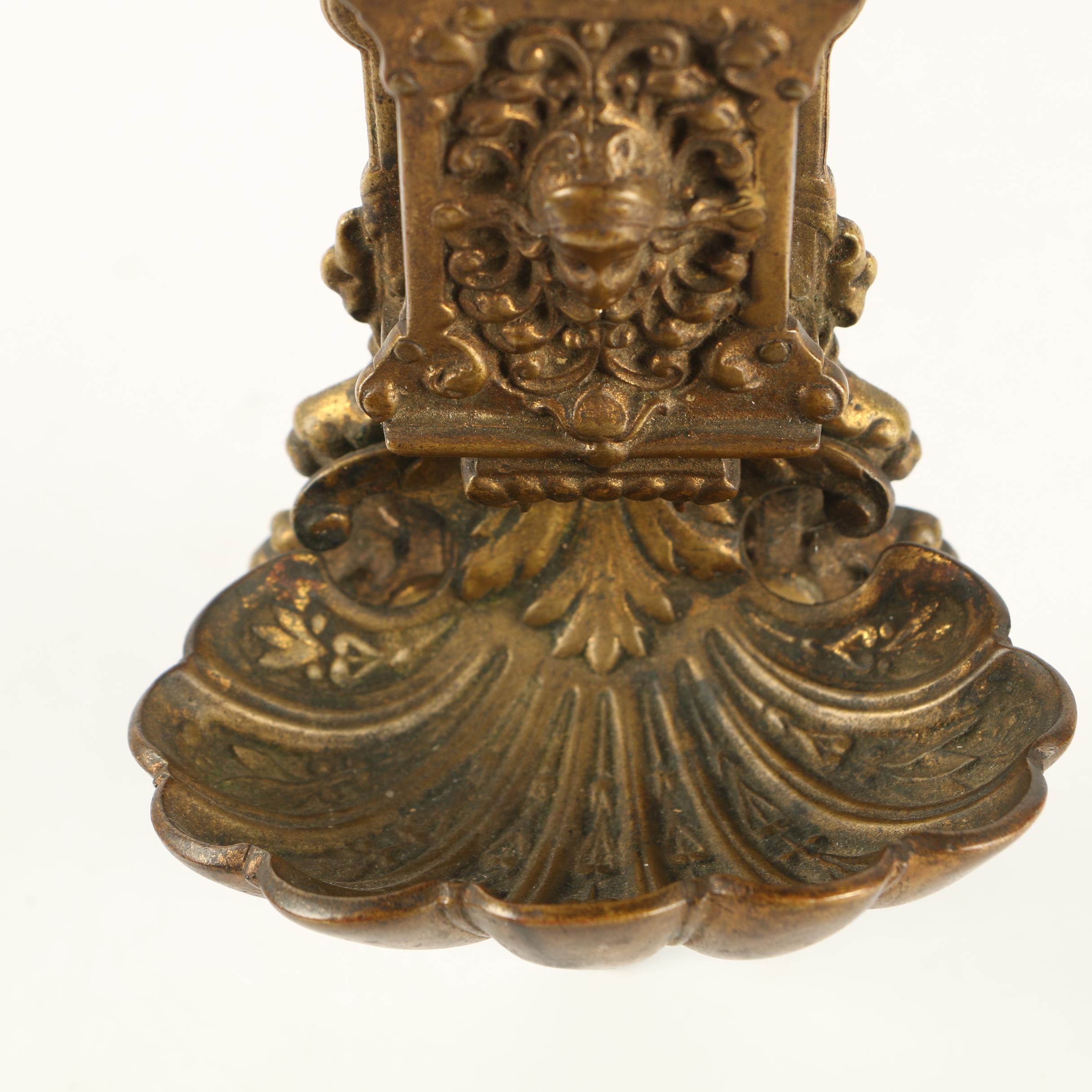 Vintage Art Nouveau Style Brass Wall Hanging Match Holder EBTH