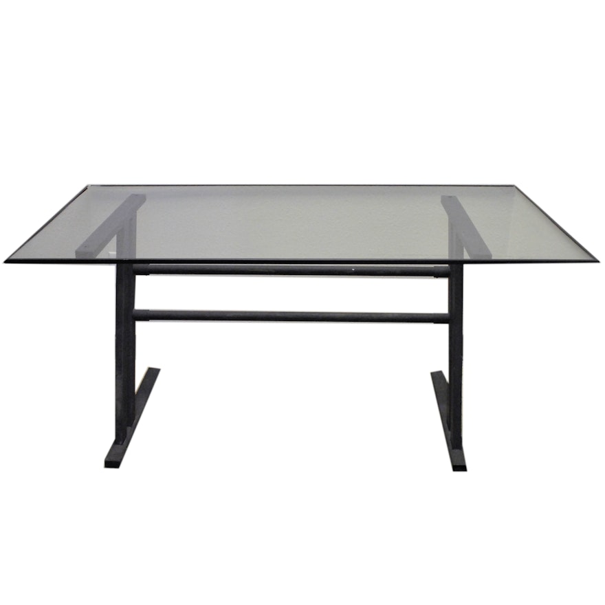 Contemporary Glass Top Drafting Table