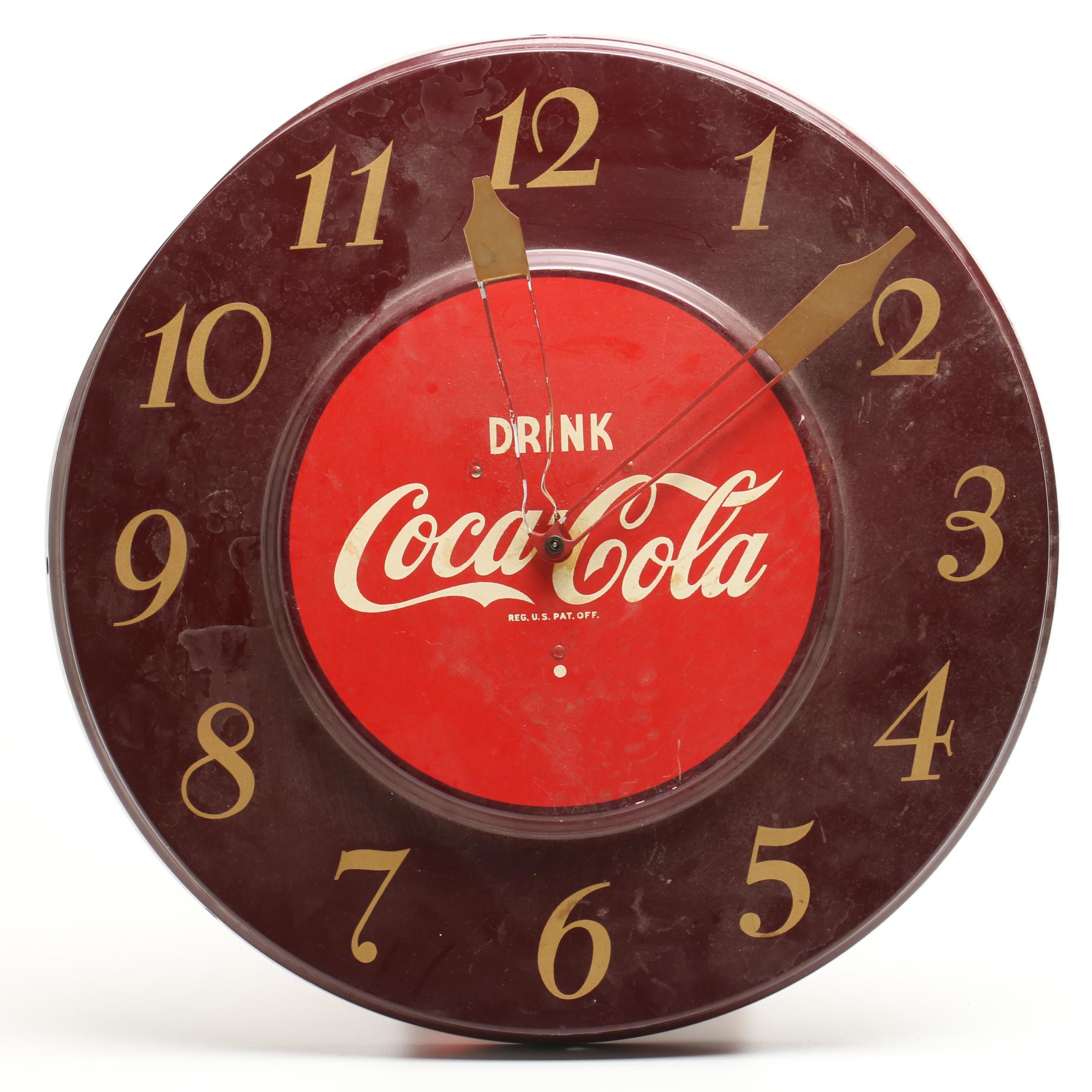 Vintage "CocaCola" Advertising Wall Clock EBTH
