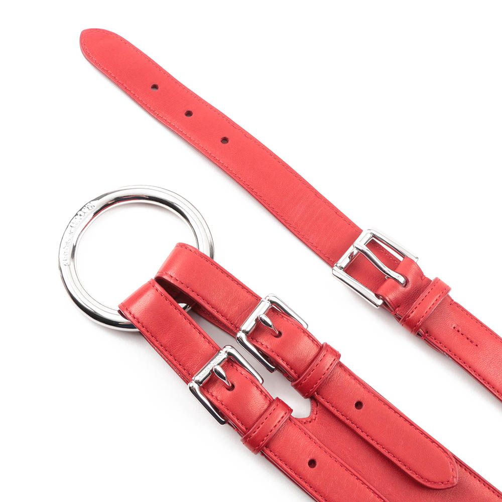 Women S Ralph Lauren Red Leather O Ring Belt Ebth