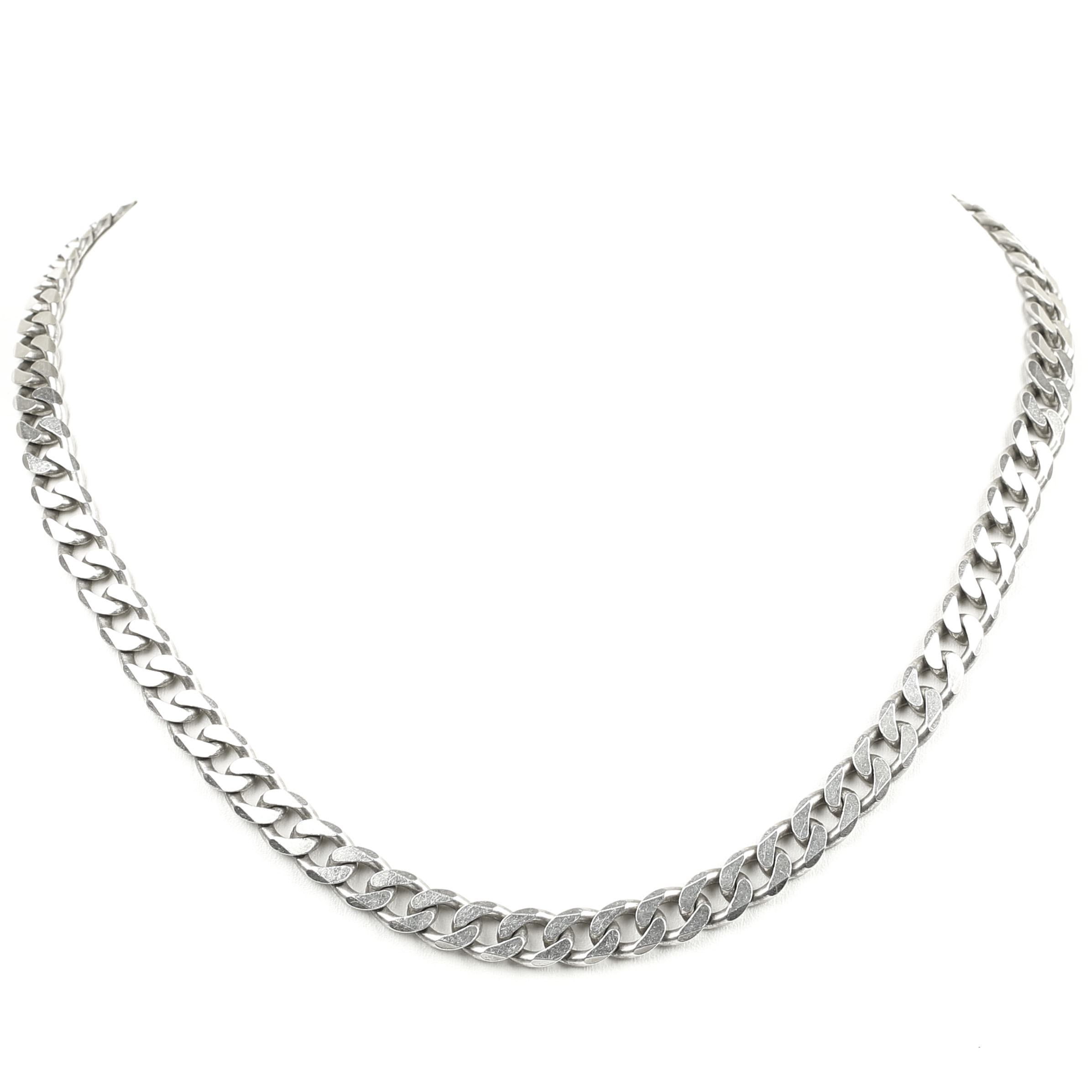 Sterling Silver Curb Link Chain Necklace EBTH