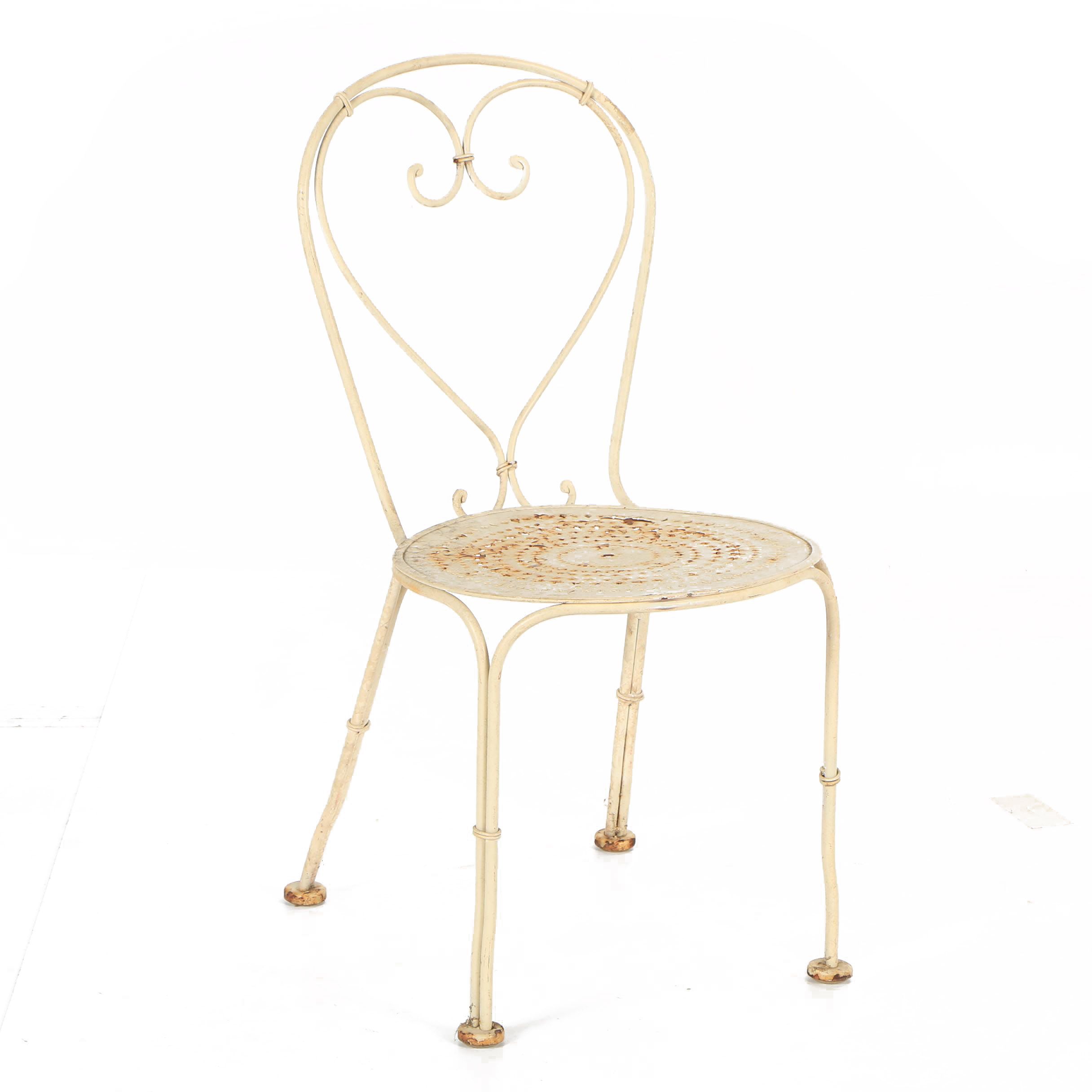 Vintage Wrought Iron Ice Cream Parlor Chair