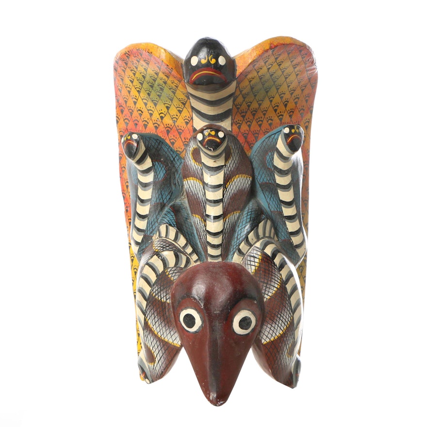 African Wall Hanging Viper Mask