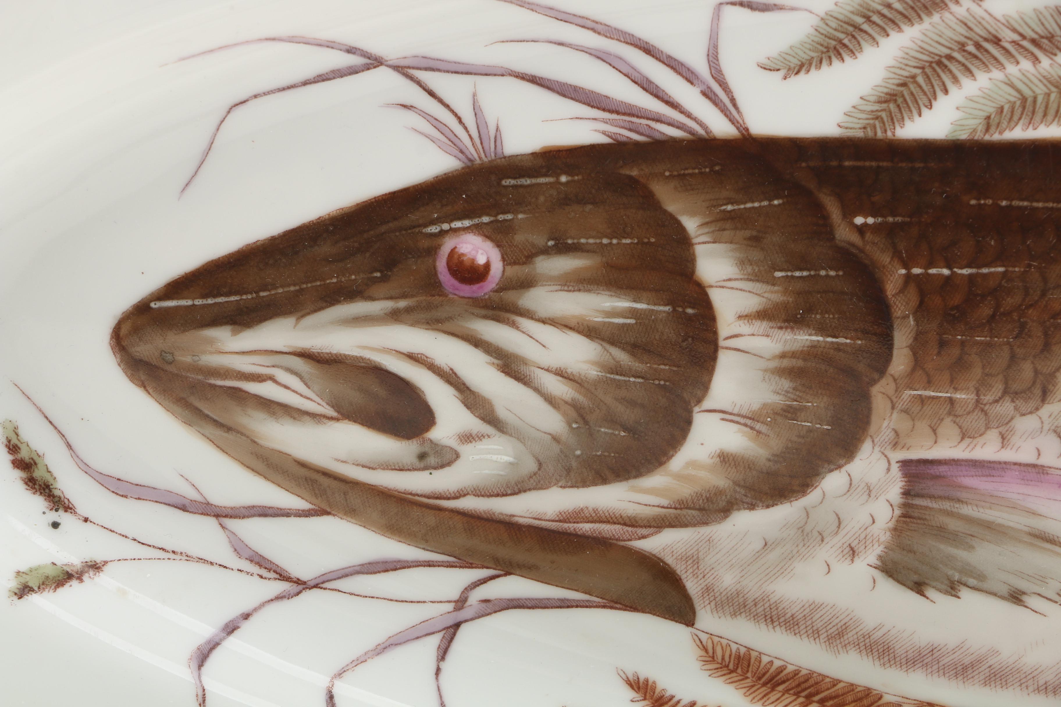 Antique Bawo & Dotter Porcelain Fish Platter and Plates EBTH