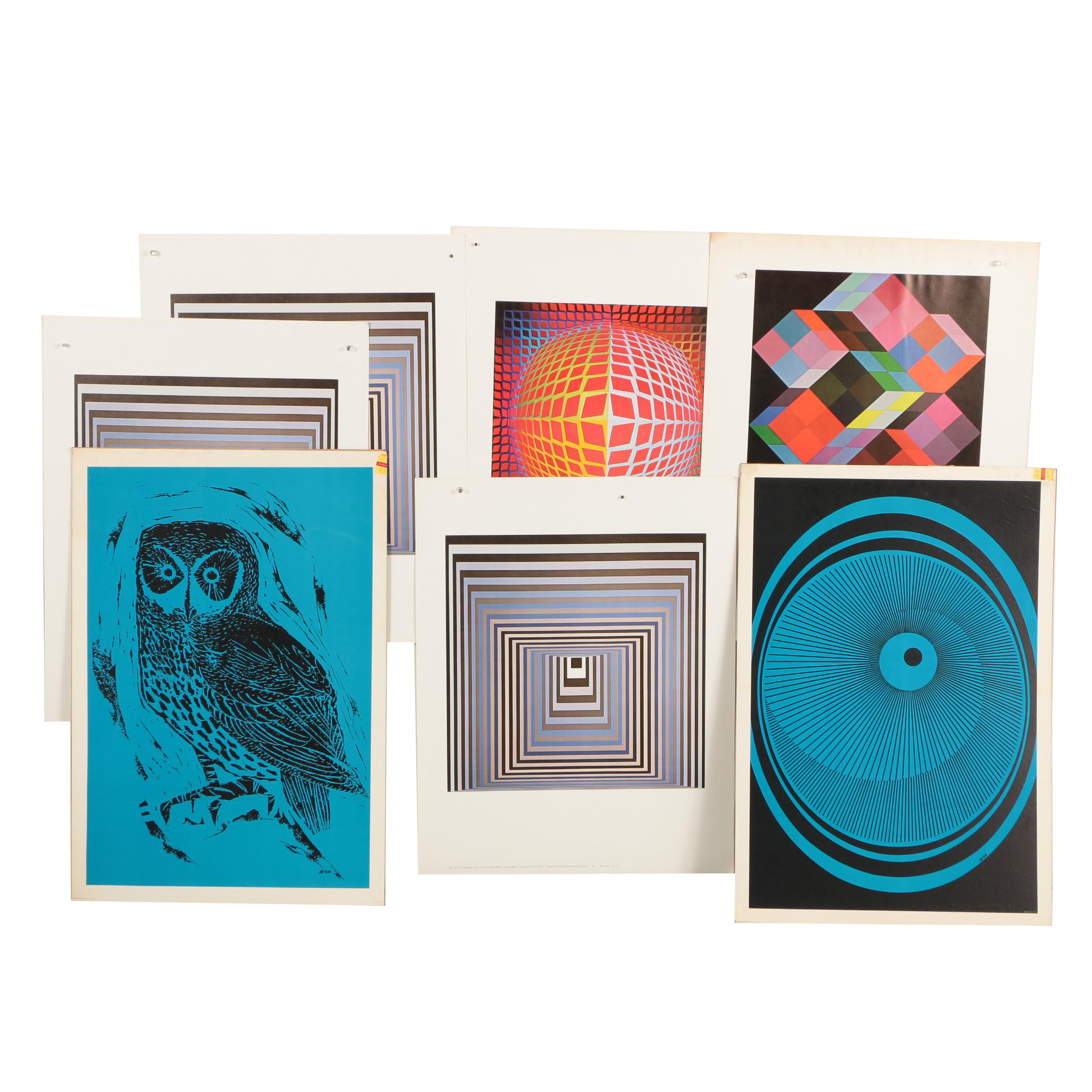 Reproduction Prints after Victor Vasarely and Aetem EBTH