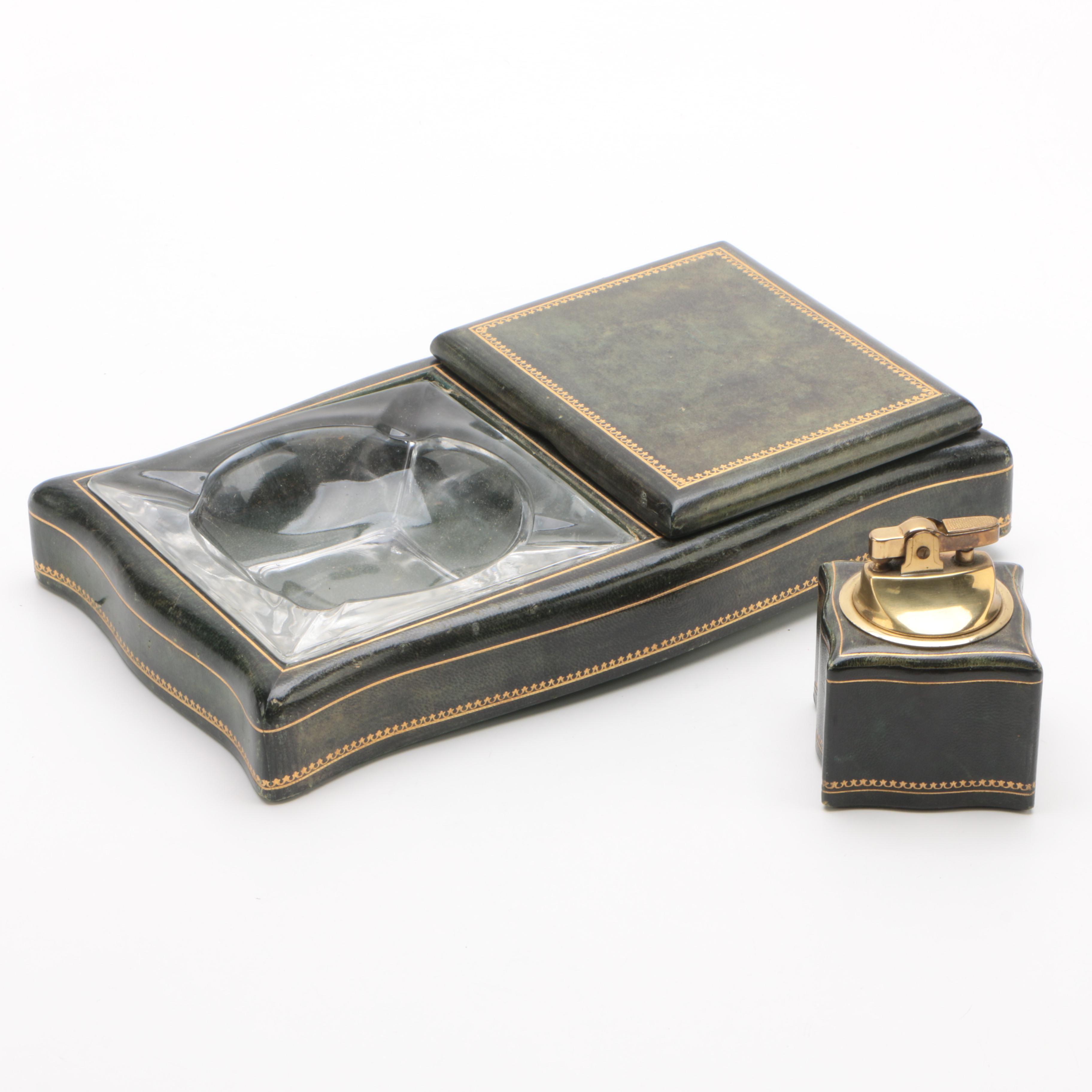 Vintage Italian Table Lighter and Ashtray Set EBTH