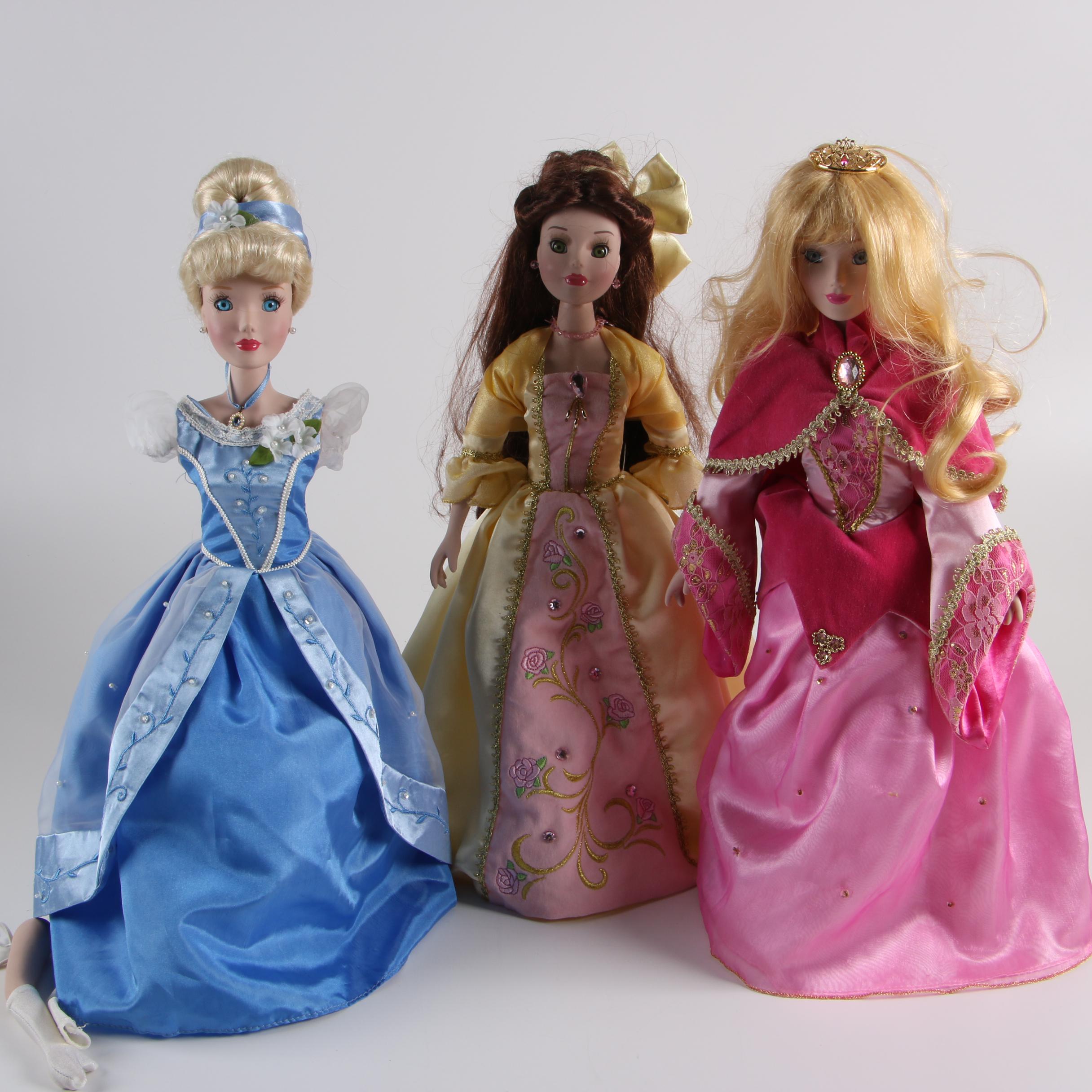 brass key disney princess porcelain dolls