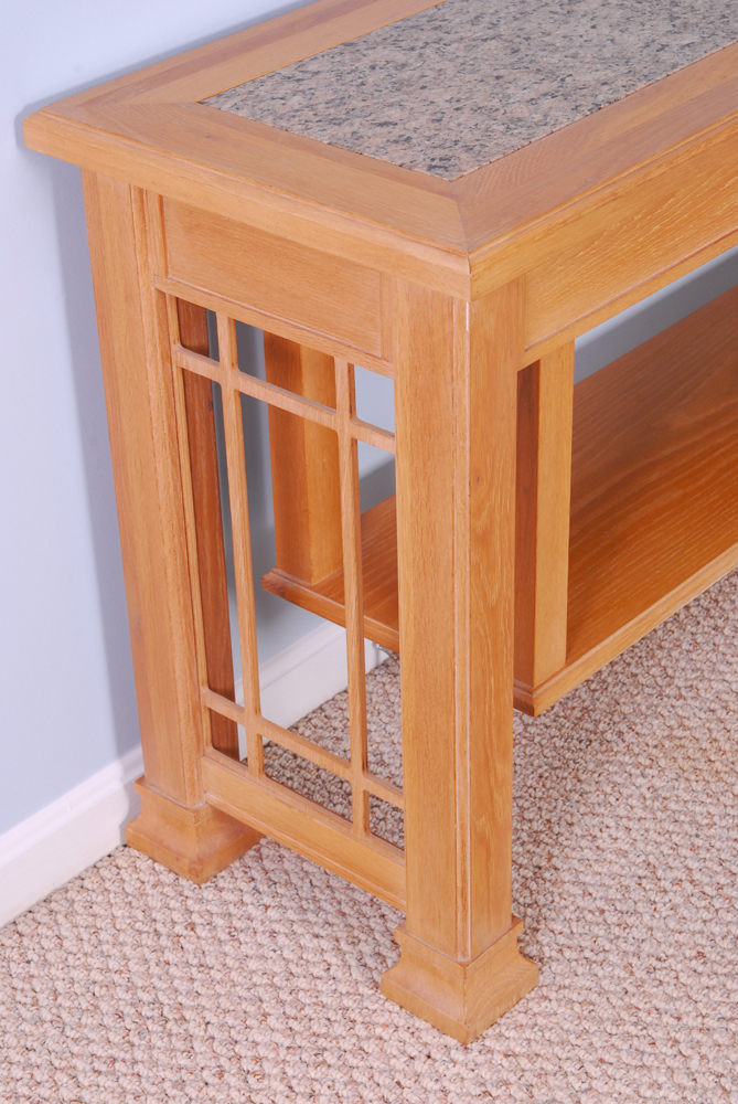 Stone Top Mission Style Console Table EBTH