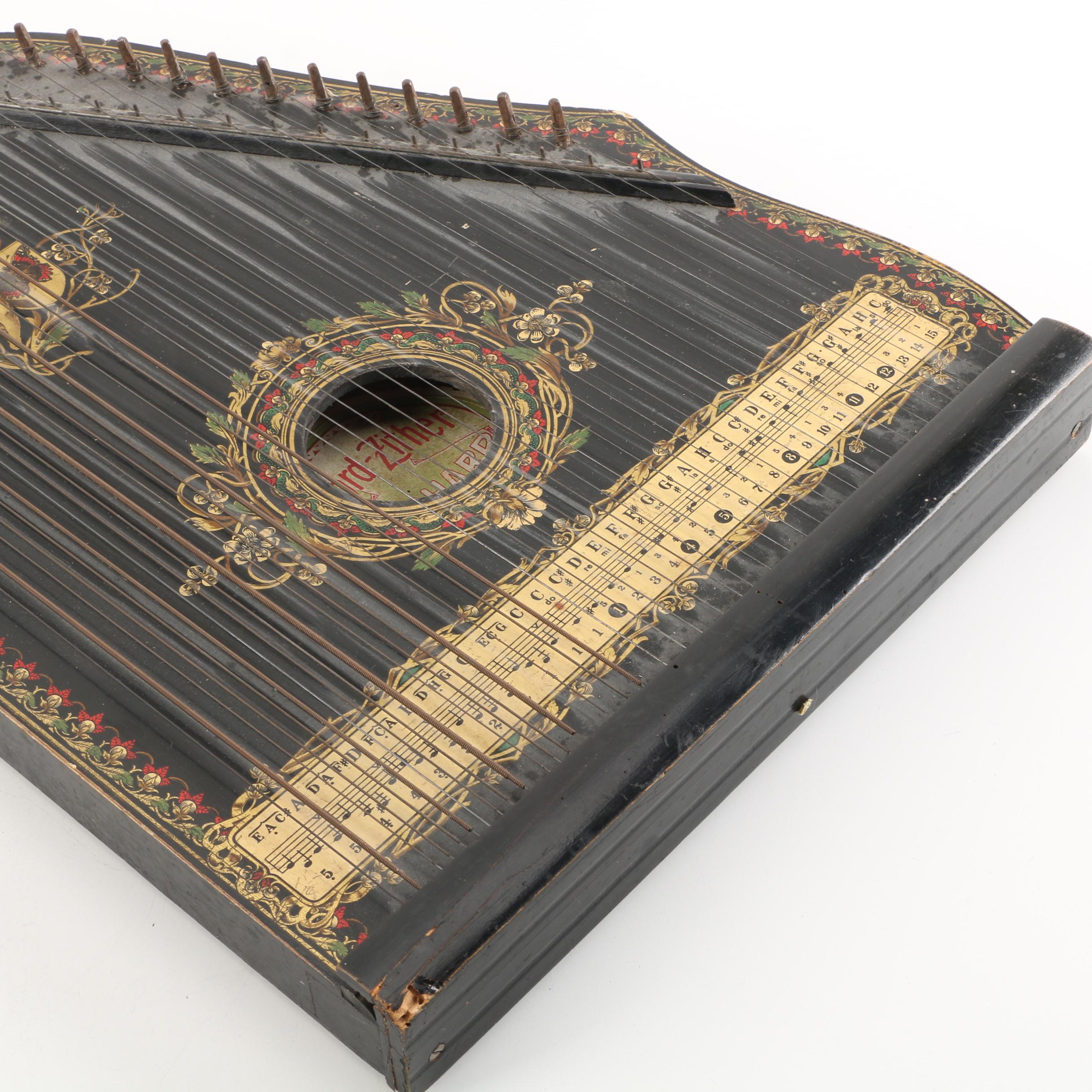 Antique AccordZither with Tuning Key EBTH